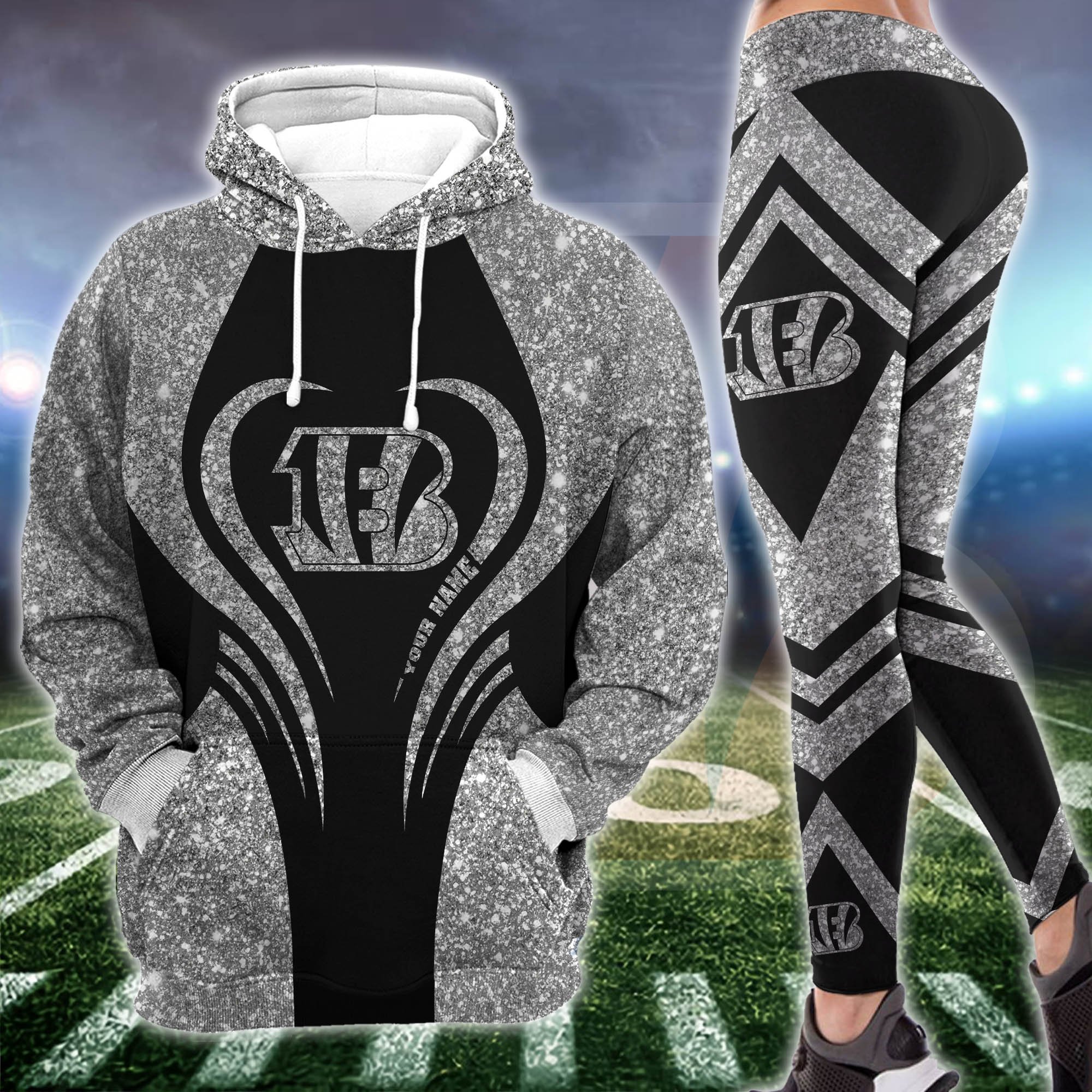 Alternative view of Cincinnati Bengals Hoodie & Leggings Set For Women Custom Your Name, Leggings Sport, FootBall Fan Gift EHIVM-1226155