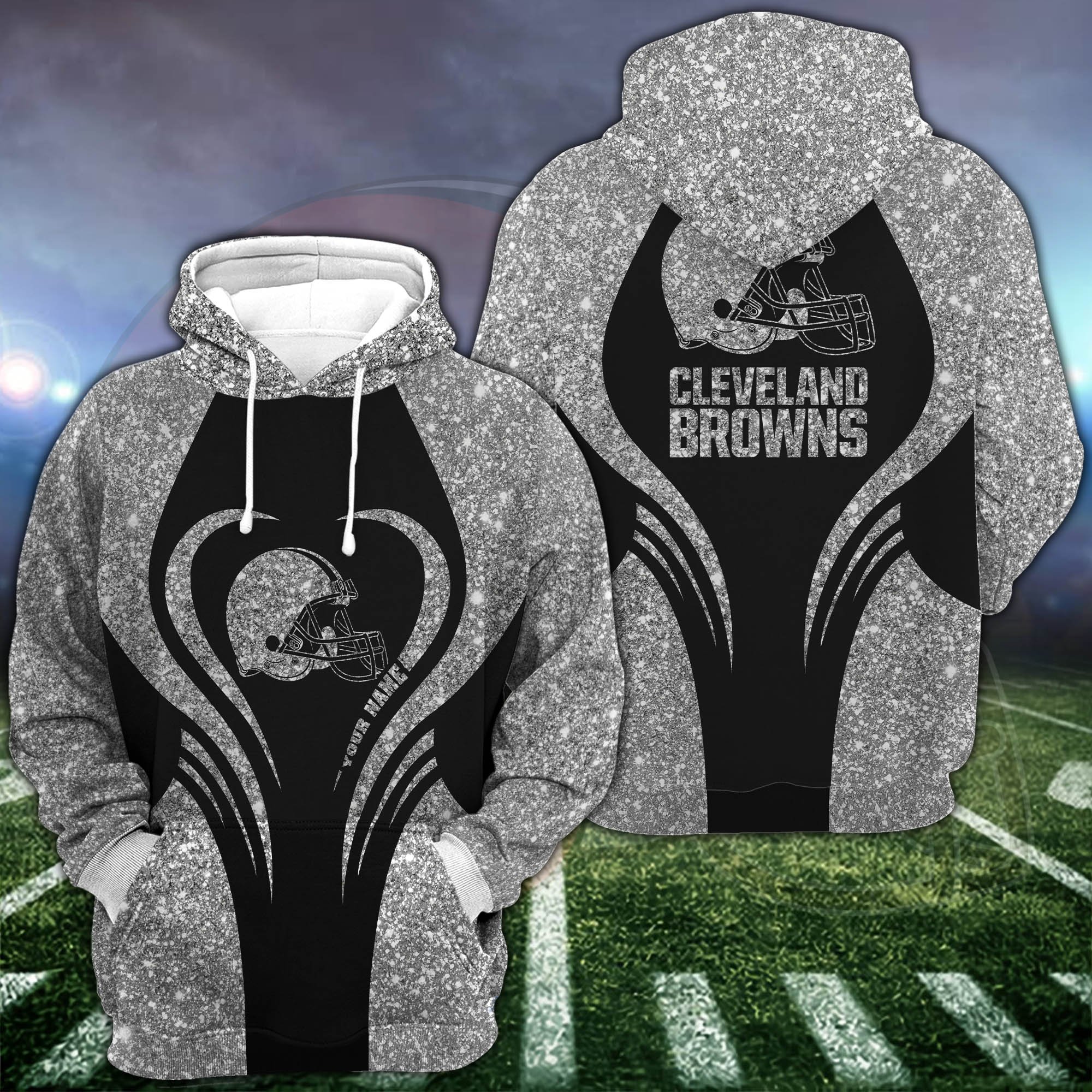 Cleveland Browns Hoodie & Leggings Set For Women Custom Your Name, Leggings Sport, FootBall Fan Gift EHIVM-1226155