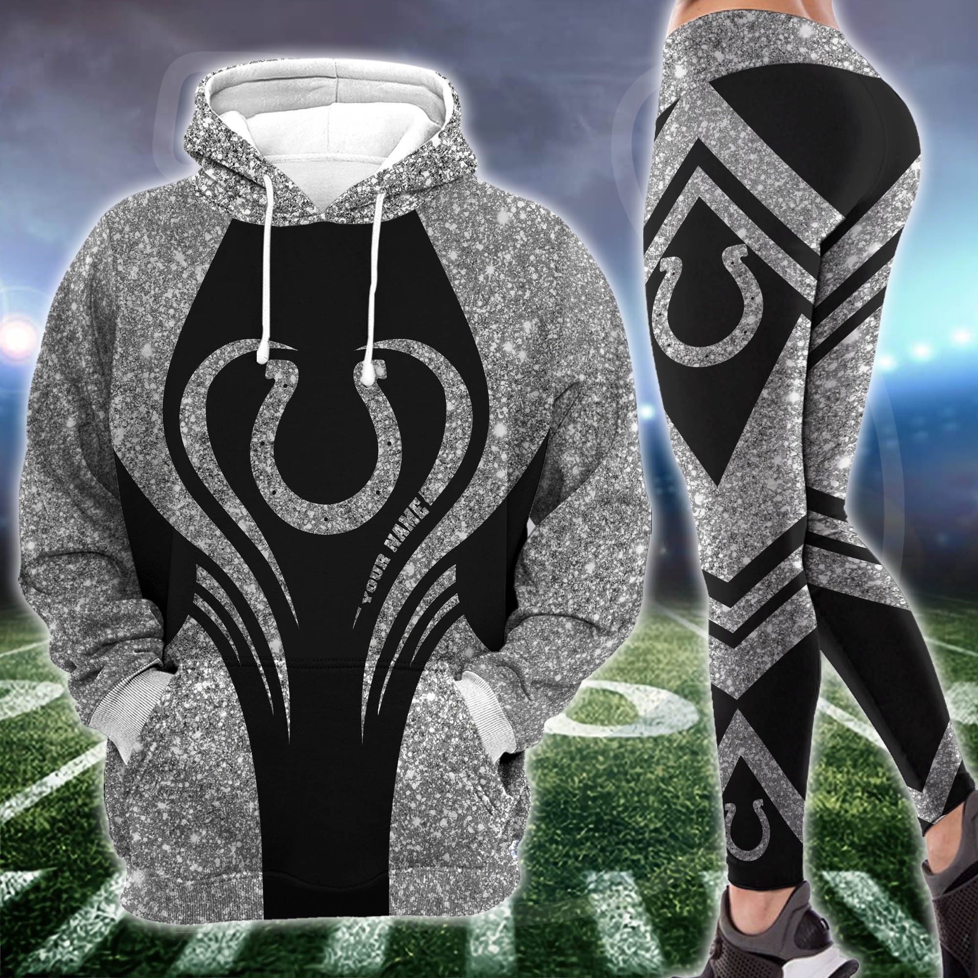 Alternative view of Indianapolis Colts Hoodie & Leggings Set For Women Custom Your Name, Leggings Sport, FootBall Fan Gift EHIVM-1226155