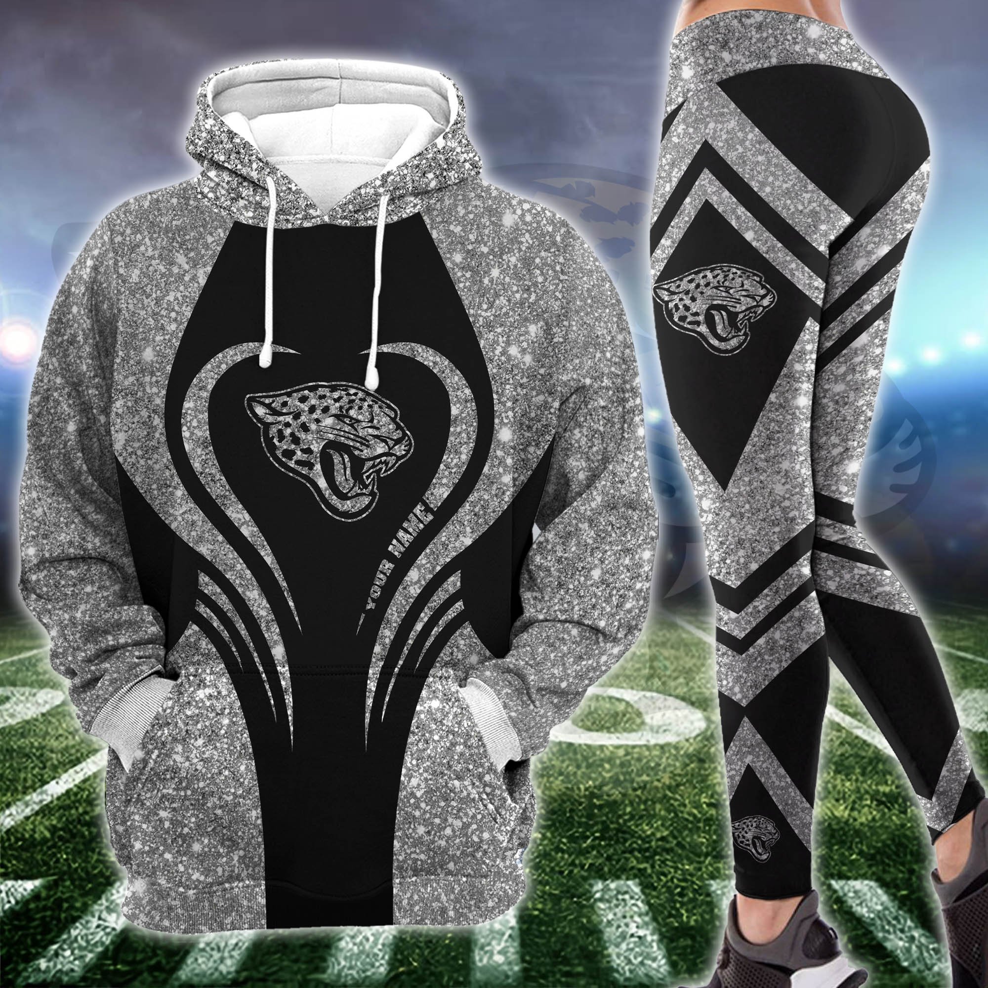 Alternative view of Jacksonville Jaguars Hoodie & Leggings Set For Women Custom Your Name, Leggings Sport, FootBall Fan Gift EHIVM-1226155