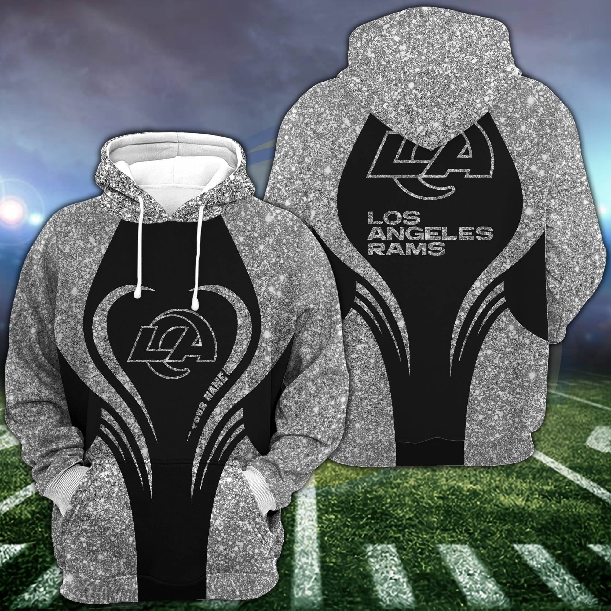 Los Angeles Rams Hoodie & Leggings Set For Women Custom Your Name, Leggings Sport, FootBall Fan Gift EHIVM-1226155