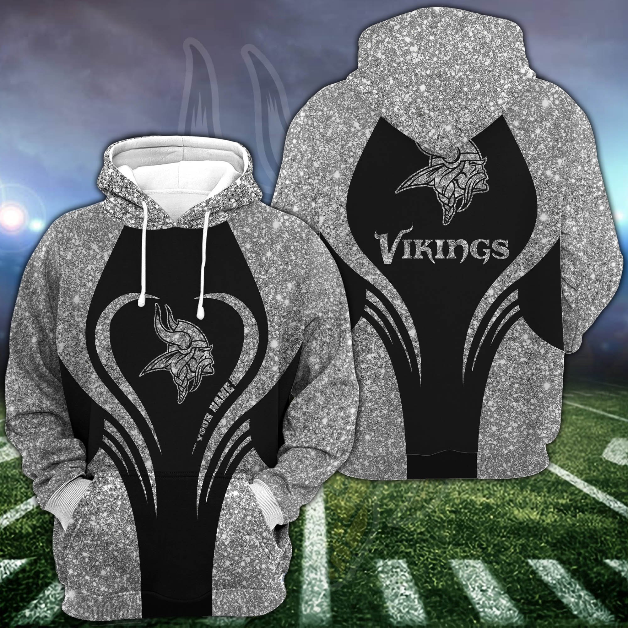 Minnesota Vikings Hoodie & Leggings Set For Women Custom Your Name, Leggings Sport, FootBall Fan Gift EHIVM-1226155