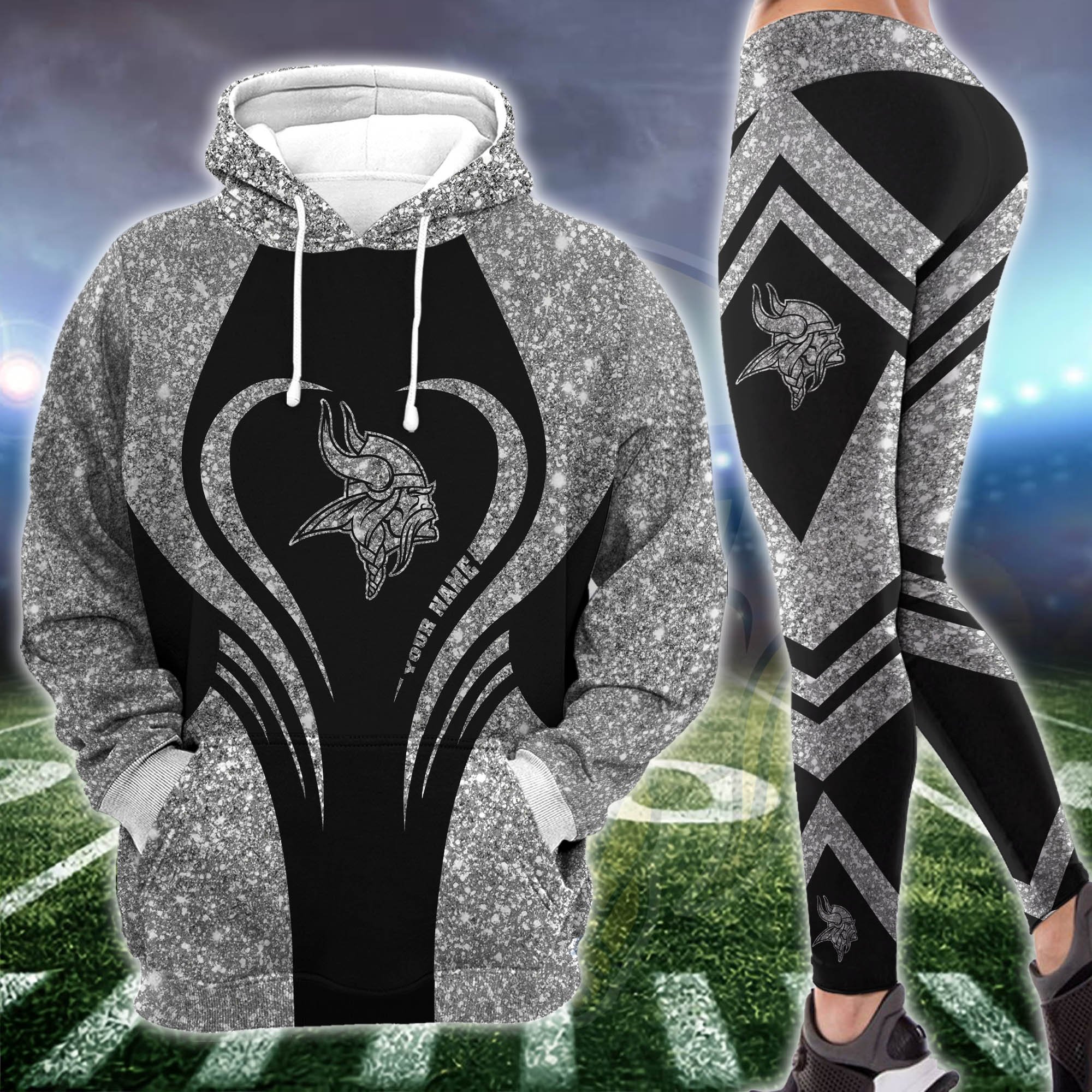 Alternative view of Minnesota Vikings Hoodie & Leggings Set For Women Custom Your Name, Leggings Sport, FootBall Fan Gift EHIVM-1226155