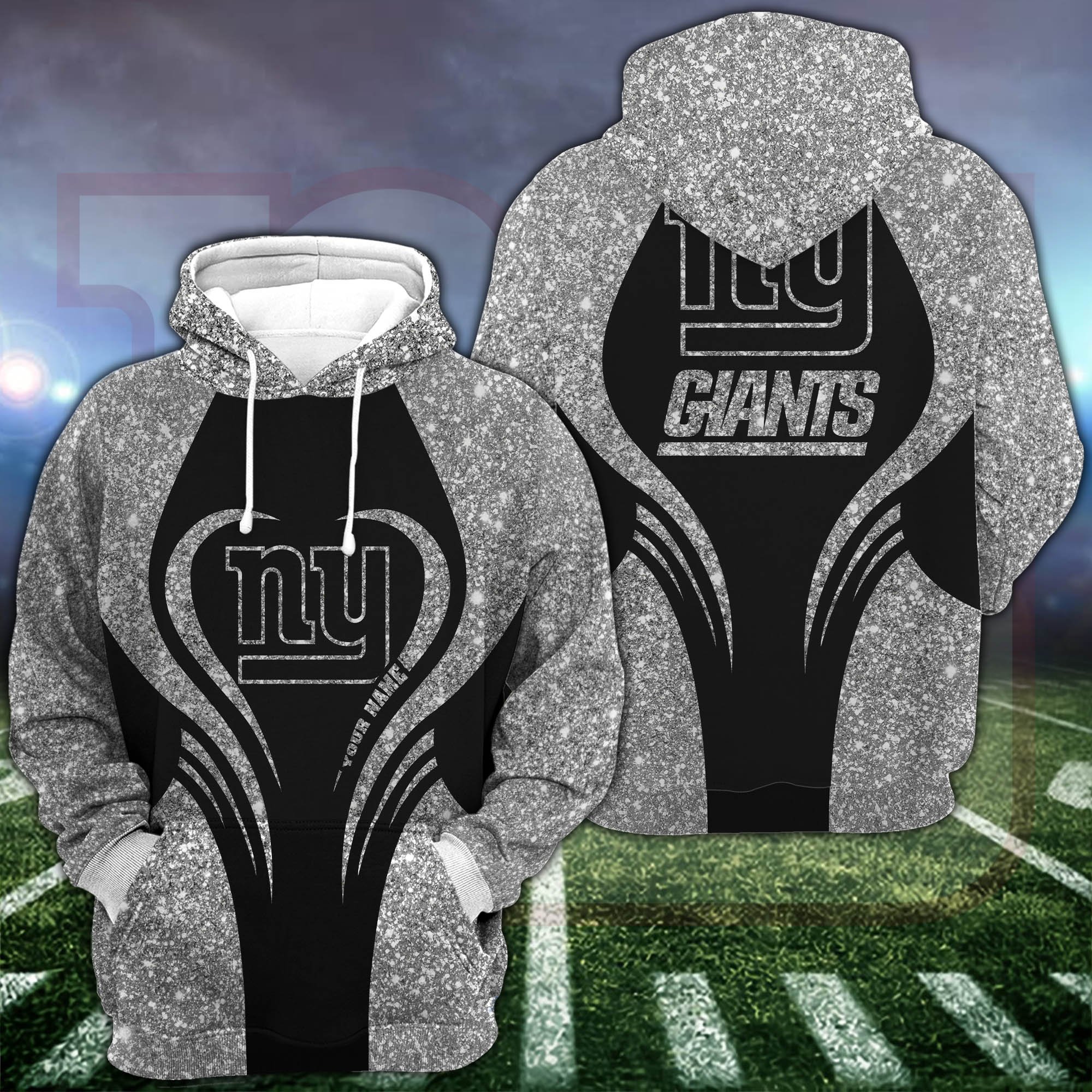 New York Giants Hoodie & Leggings Set For Women Custom Your Name, Leggings Sport, FootBall Fan Gift EHIVM-1226155