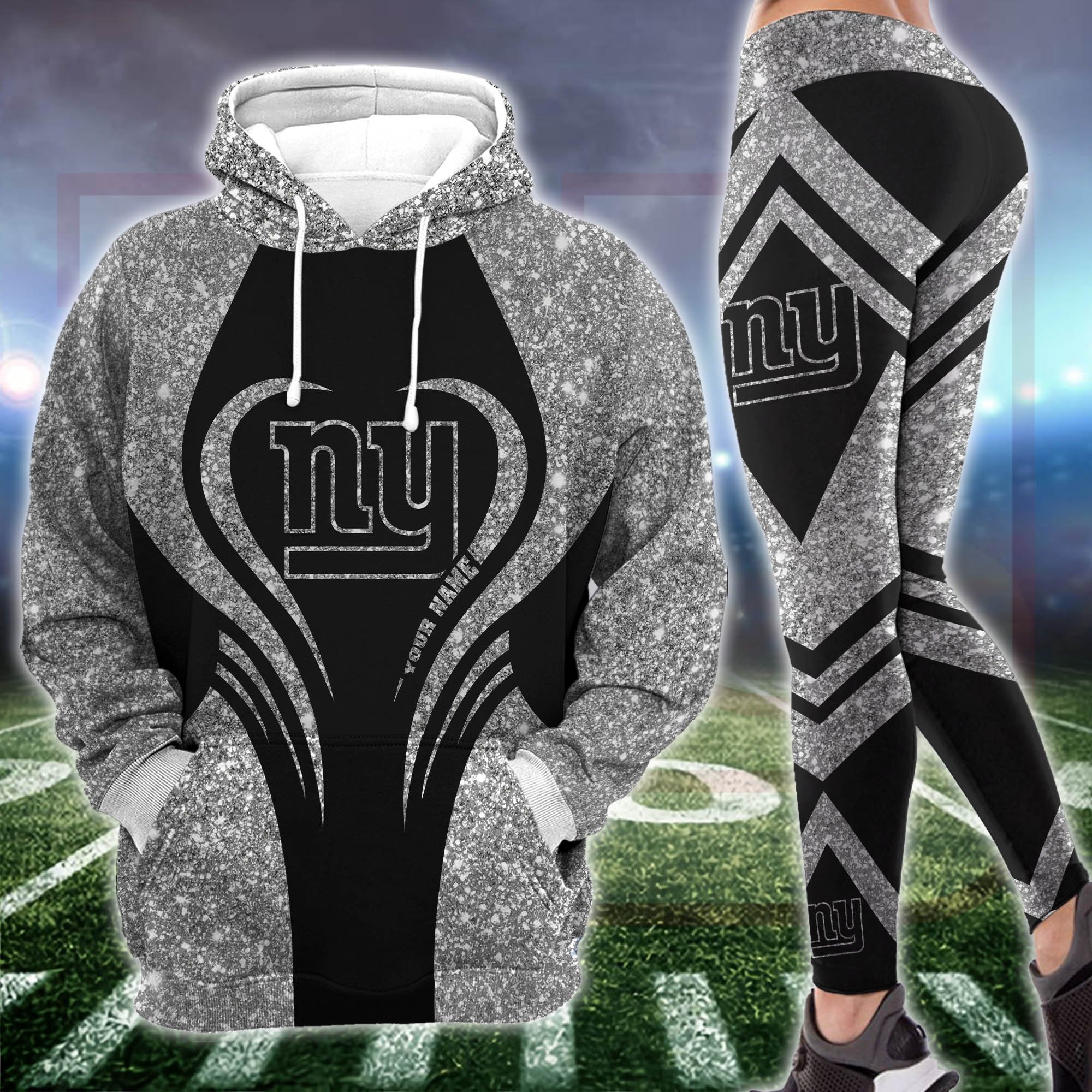 Alternative view of New York Giants Hoodie & Leggings Set For Women Custom Your Name, Leggings Sport, FootBall Fan Gift EHIVM-1226155