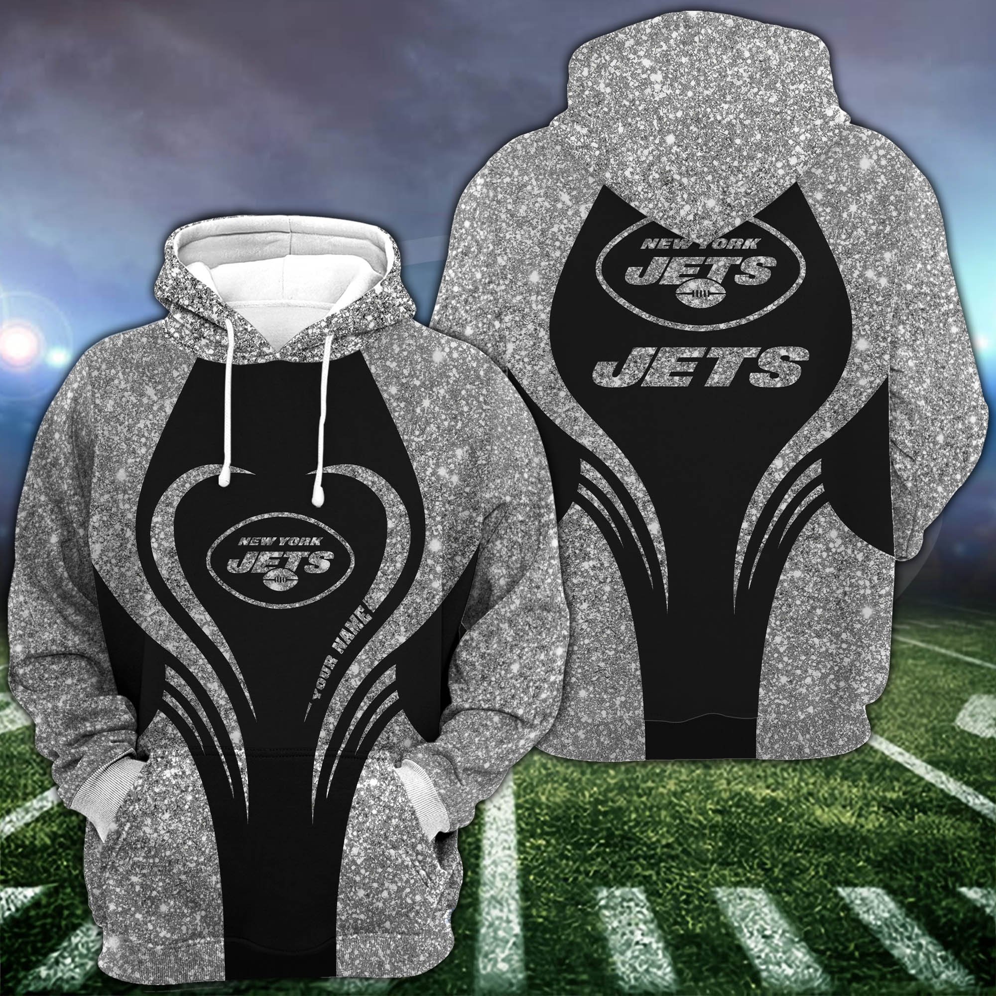 New York Jets Hoodie & Leggings Set For Women Custom Your Name, Leggings Sport, FootBall Fan Gift EHIVM-1226155