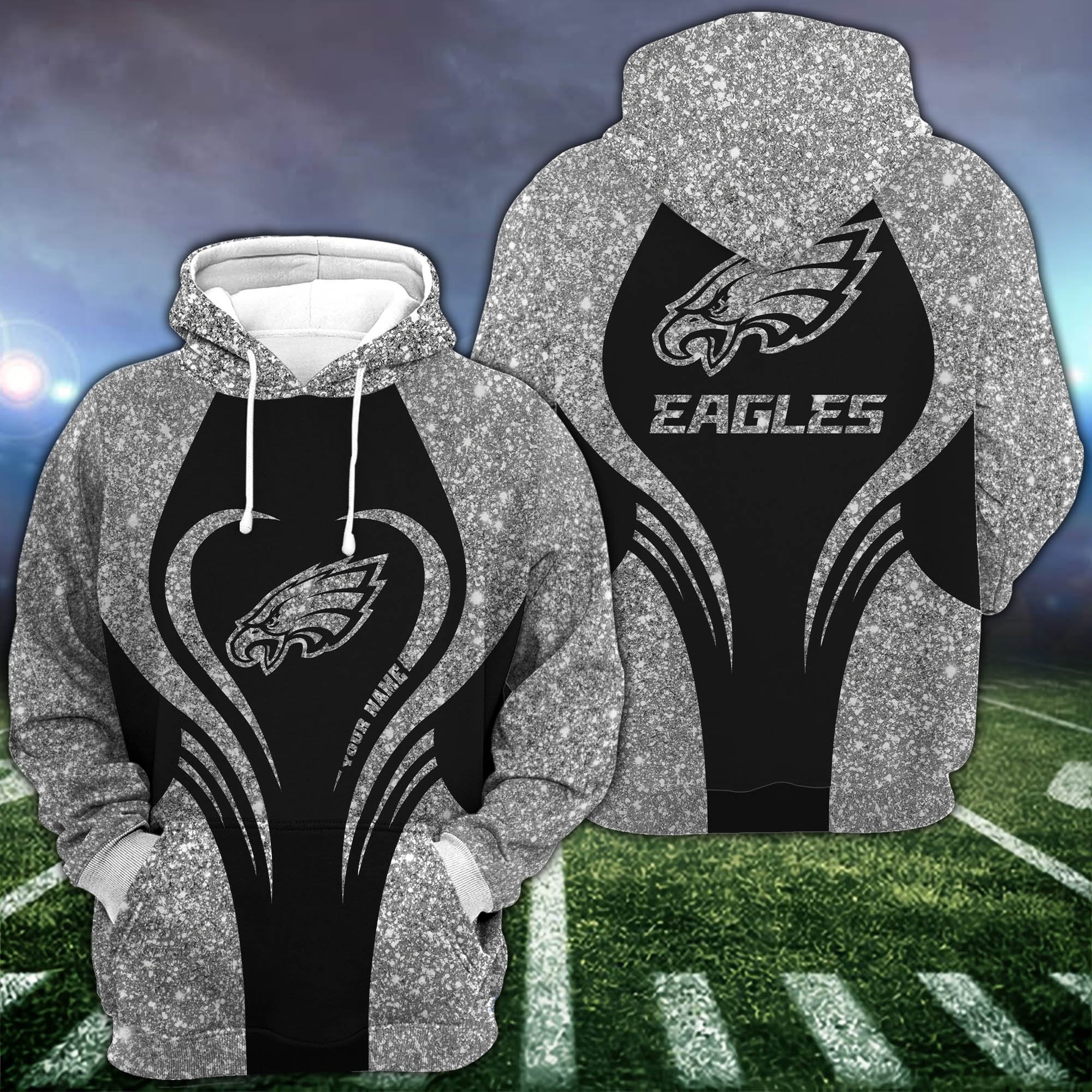 Philadelphia Eagles Hoodie & Leggings Set For Women Custom Your Name, Leggings Sport, FootBall Fan Gift EHIVM-1226155