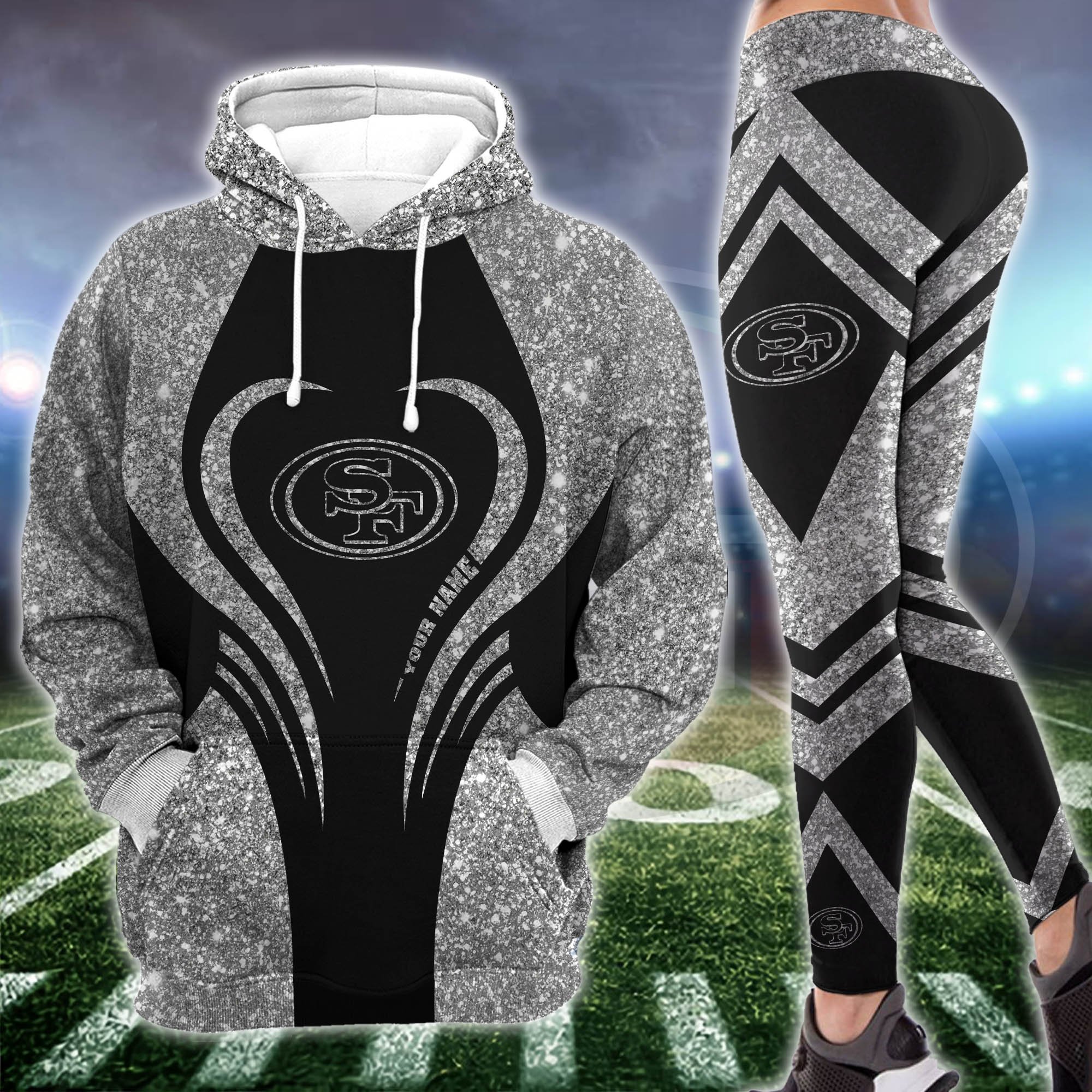 Alternative view of San Francisco 49ers Hoodie & Leggings Set For Women Custom Your Name, Leggings Sport, FootBall Fan Gift EHIVM-1226155
