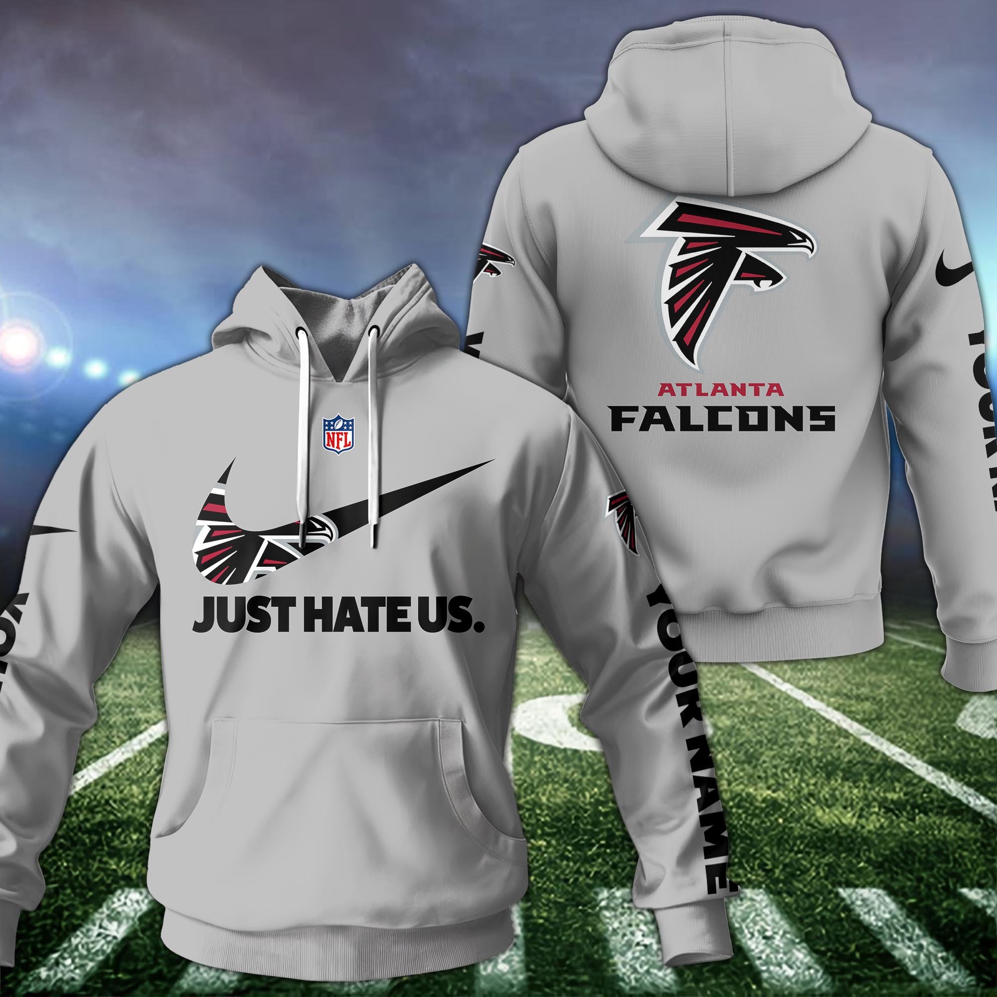 Atlanta Falcons Hoodie Custom Name And Choose Color, Sport Team Hoodie For Fans ETRG-1225126