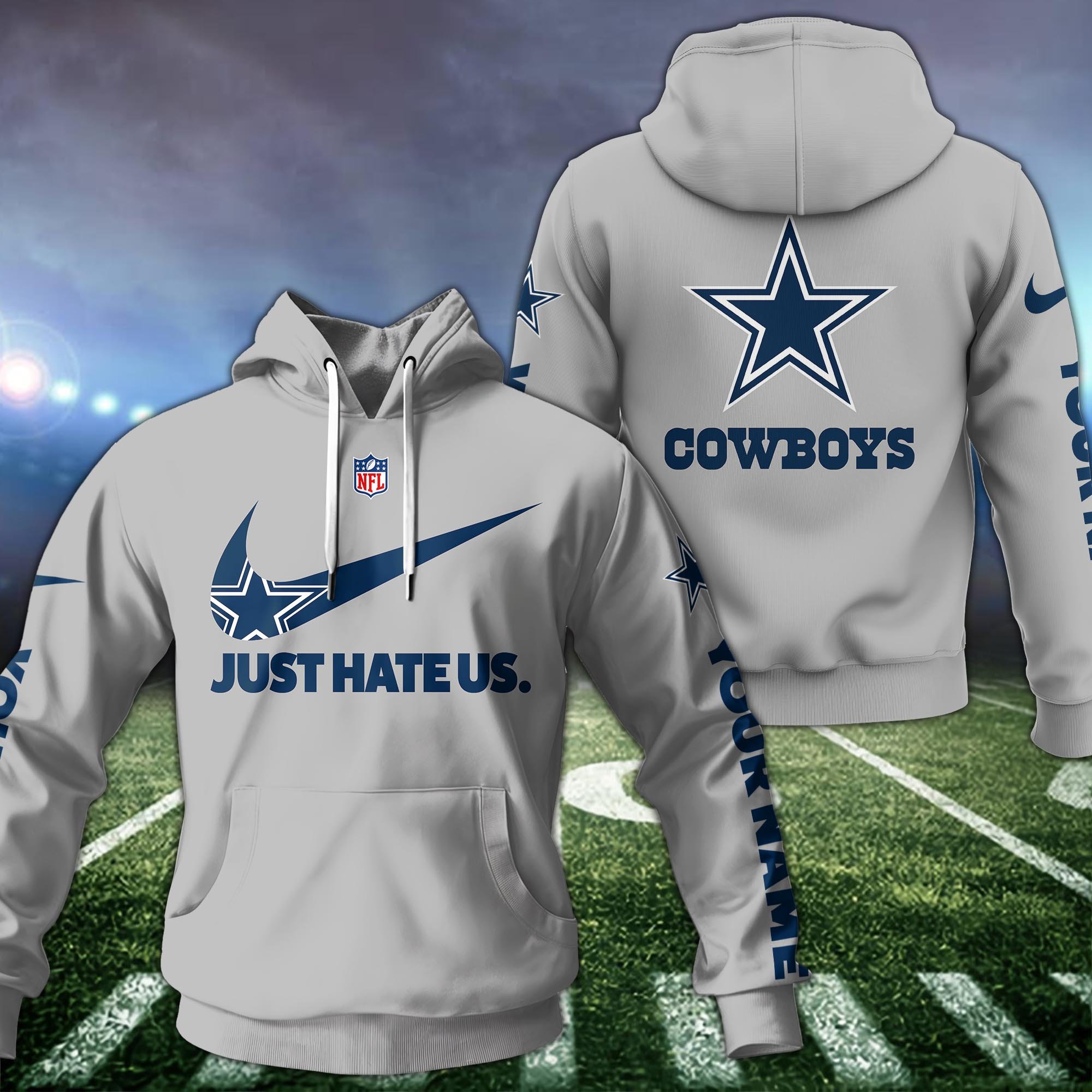 Dallas Cowboys Hoodie Custom Name And Choose Color, Sport Team Hoodie For Fans ETRG-1225126