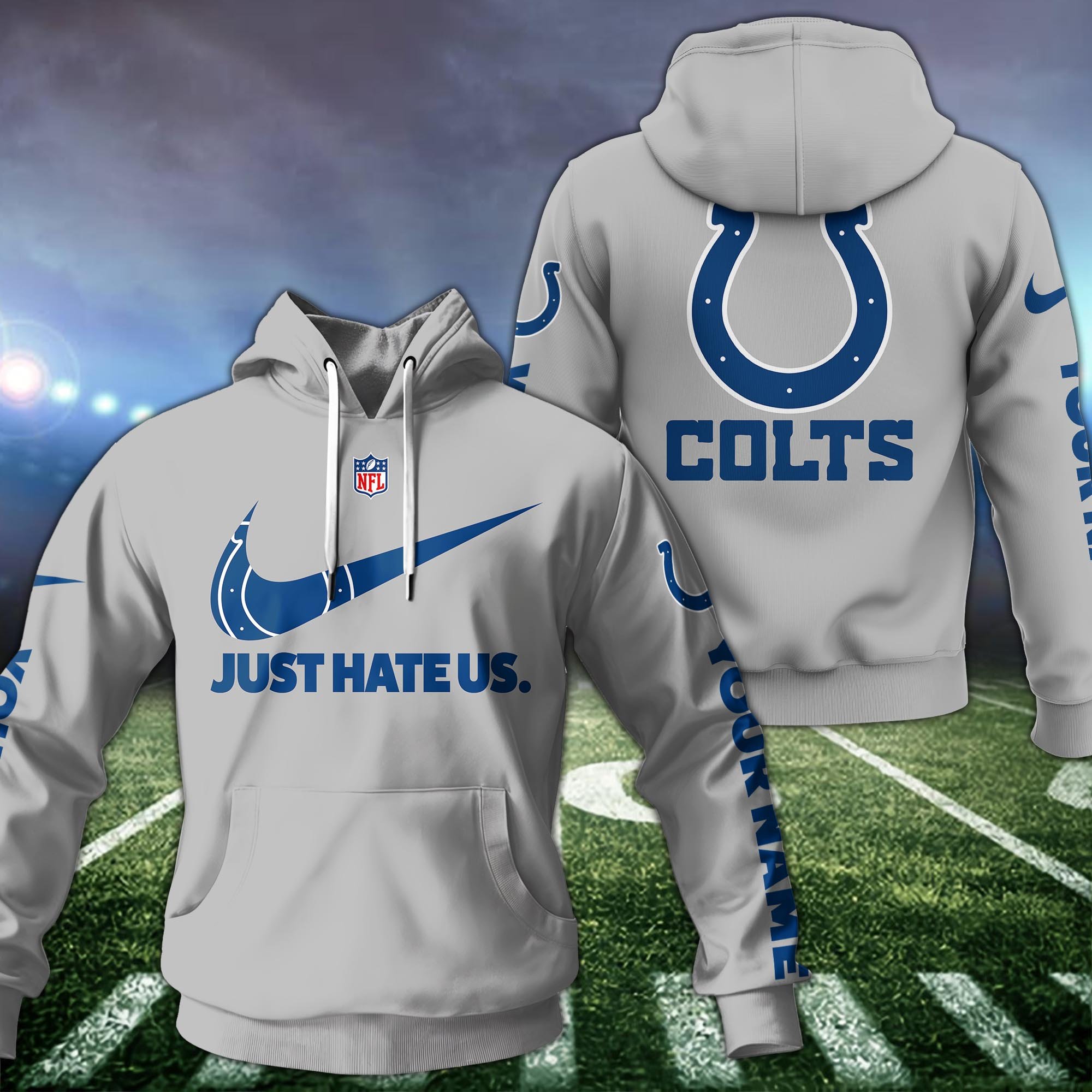 Indianapolis Colts Hoodie Custom Name And Choose Color, Sport Team Hoodie For Fans ETRG-1225126