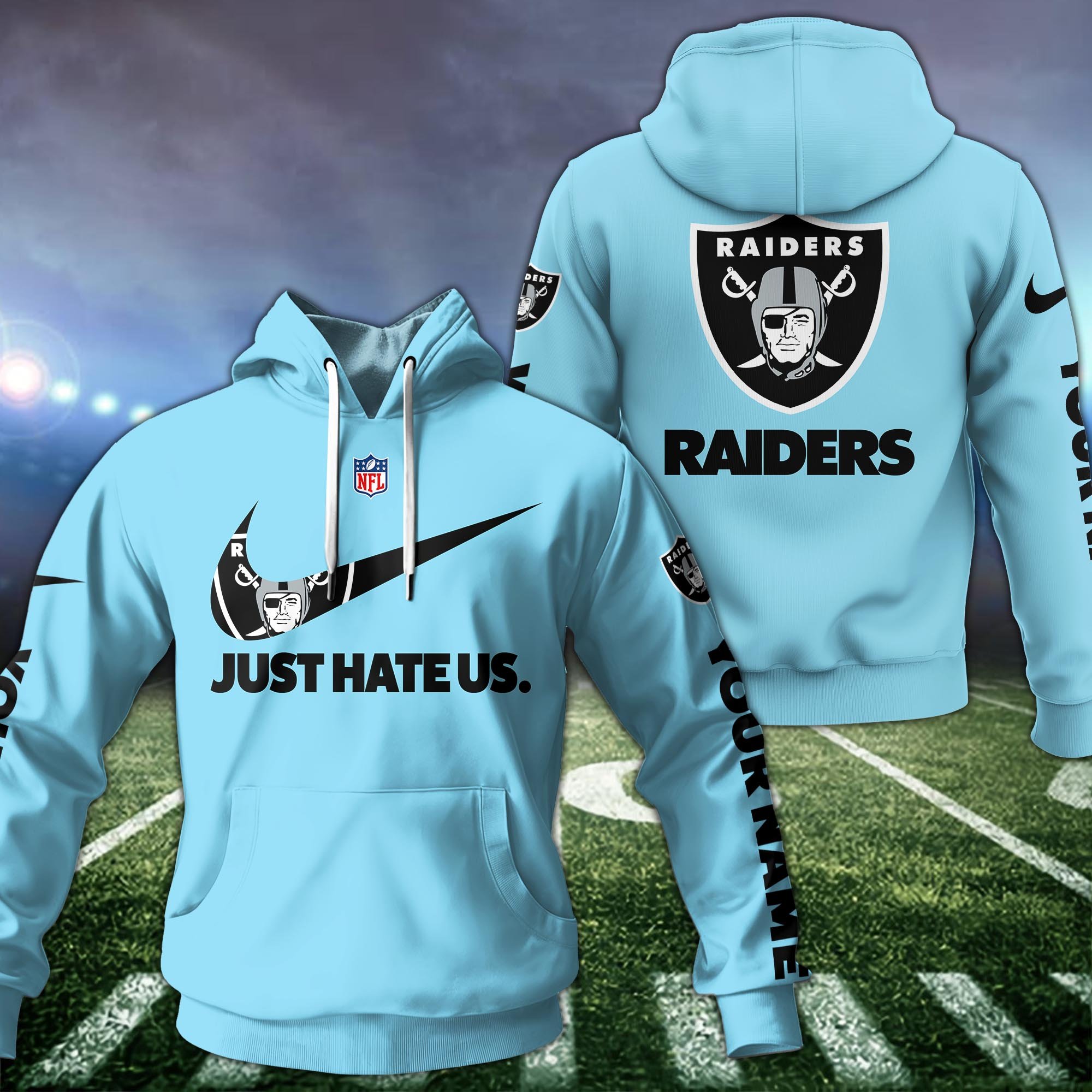Alternative view of Las Vegas Raiders Hoodie Custom Name And Choose Color, Sport Team Hoodie For Fans ETRG-1225126