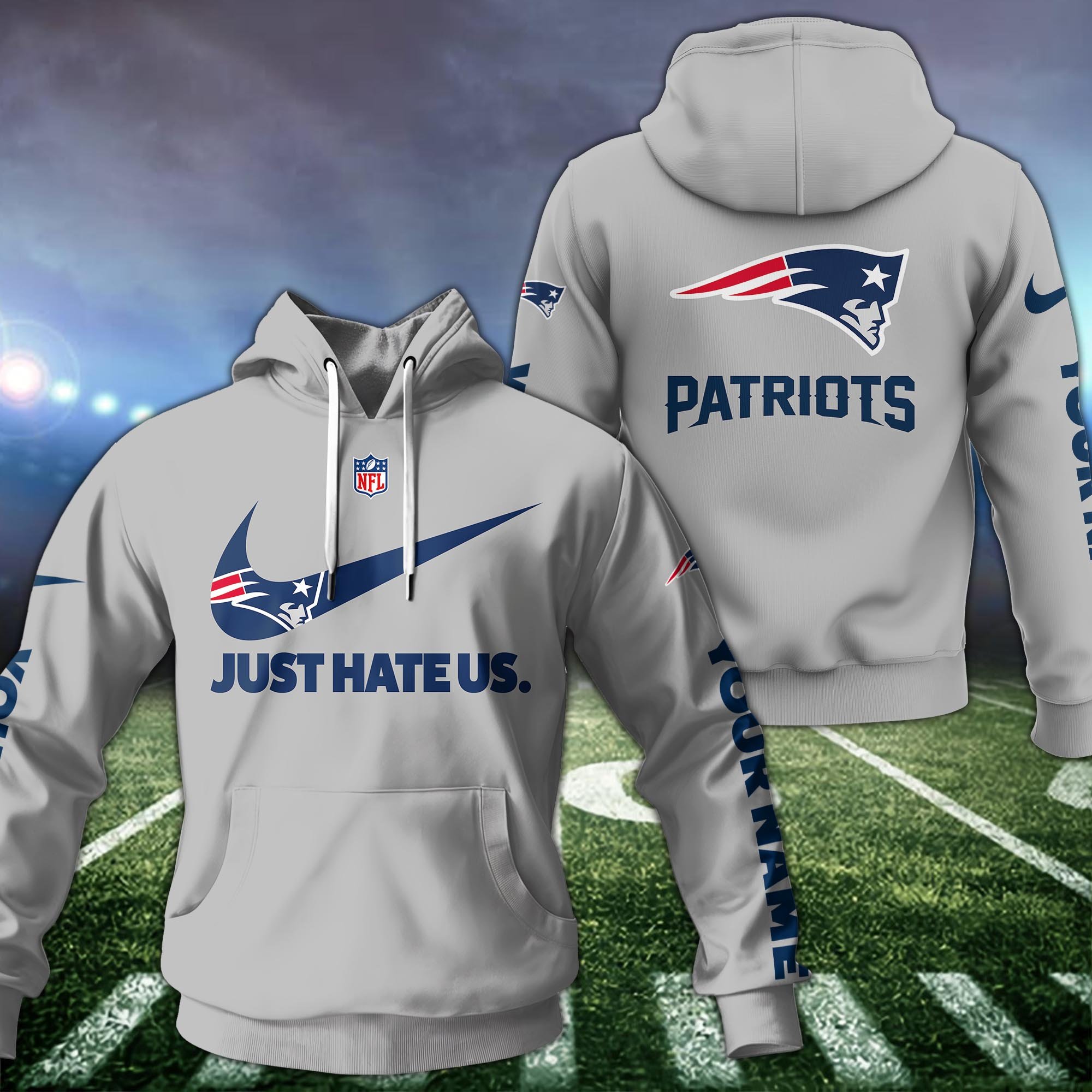 New England Patriots Hoodie Custom Name And Choose Color, Sport Team Hoodie For Fans ETRG-1225126