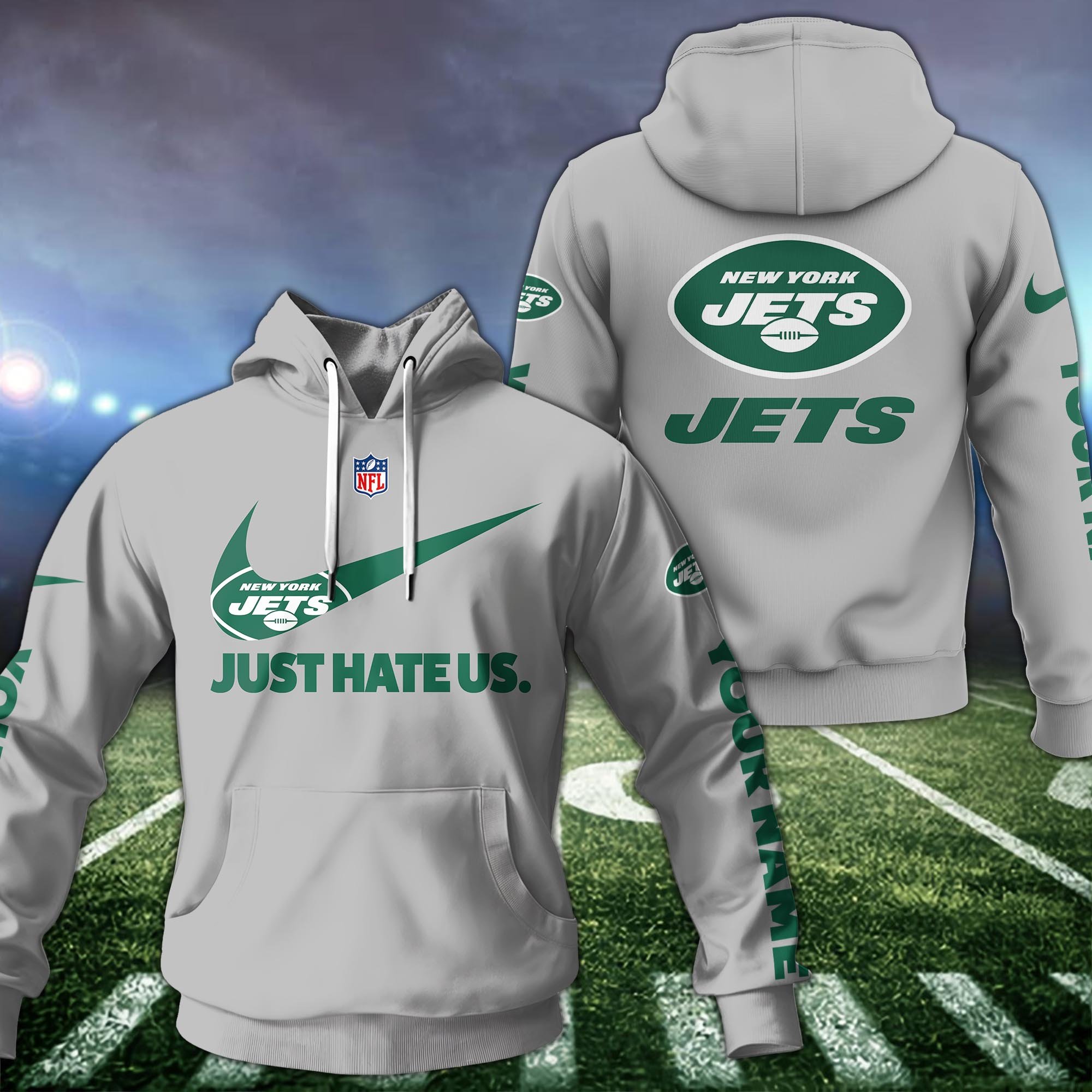 New York Jets Hoodie Custom Name And Choose Color, Sport Team Hoodie For Fans ETRG-1225126