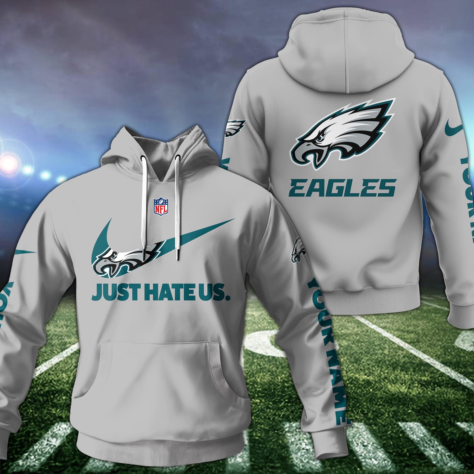 Philadelphia Eagles Hoodie Custom Name And Choose Color, Sport Team Hoodie For Fans ETRG-1225126