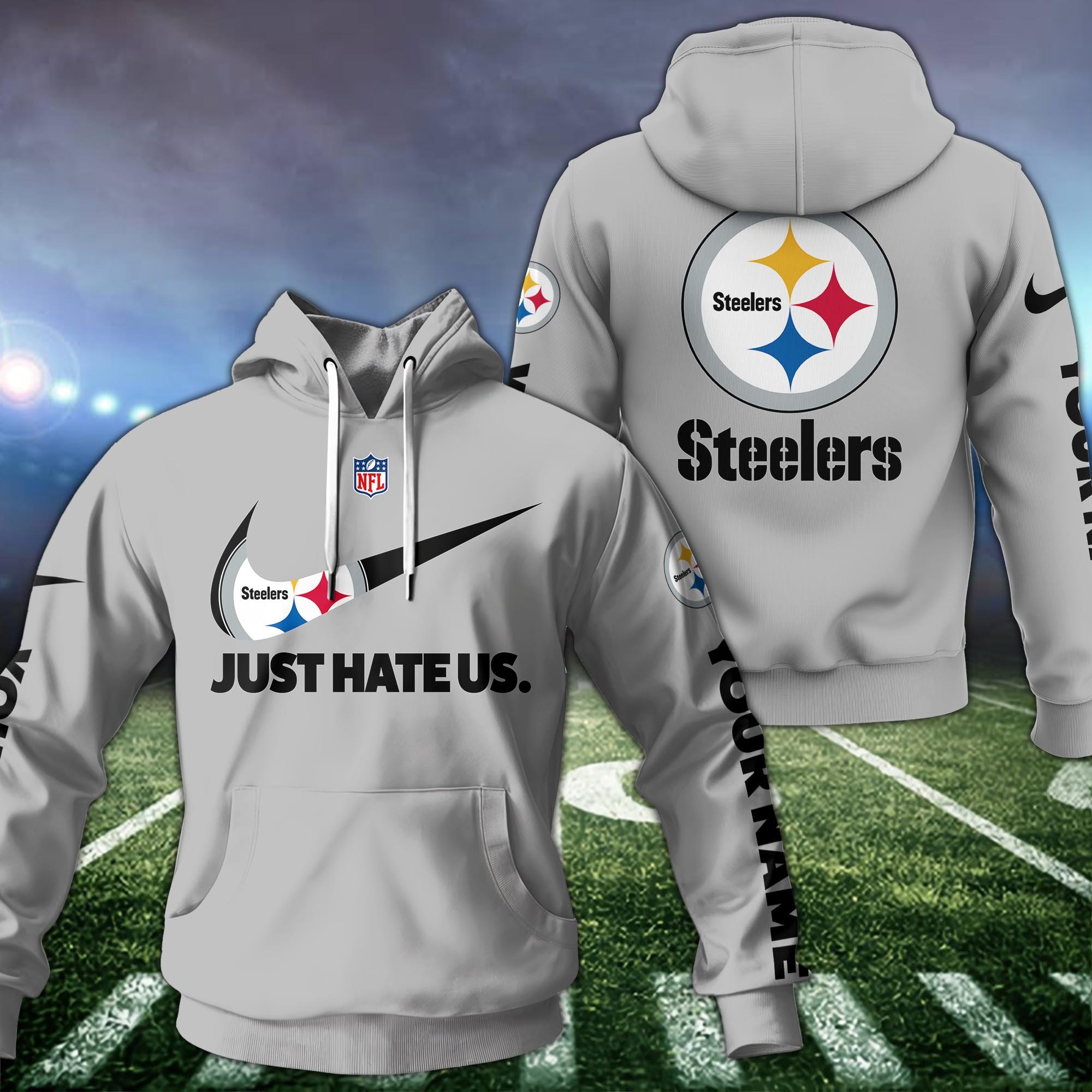 Pittsburgh Steelers Hoodie Custom Name And Choose Color, Sport Team Hoodie For Fans ETRG-1225126