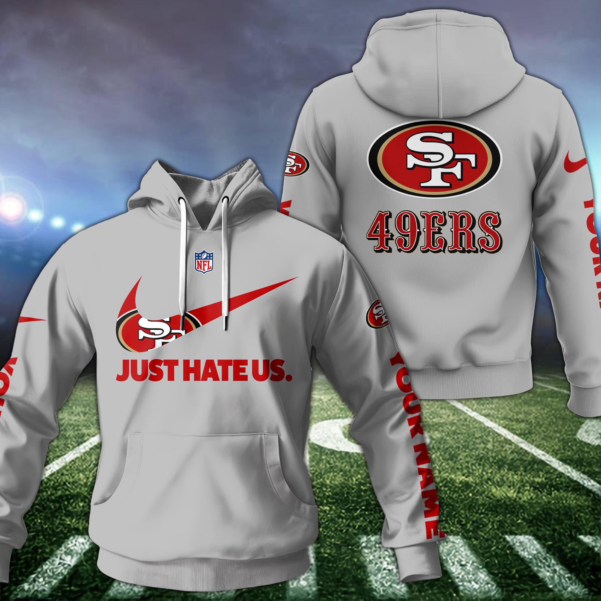 San Francisco 49ers Hoodie Custom Name And Choose Color, Sport Team Hoodie For Fans ETRG-1225126