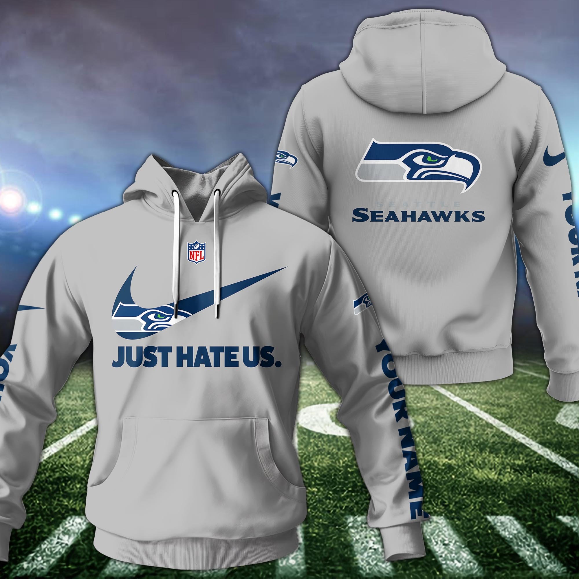 Seattle Seahawks Hoodie Custom Name And Choose Color, Sport Team Hoodie For Fans ETRG-1225126