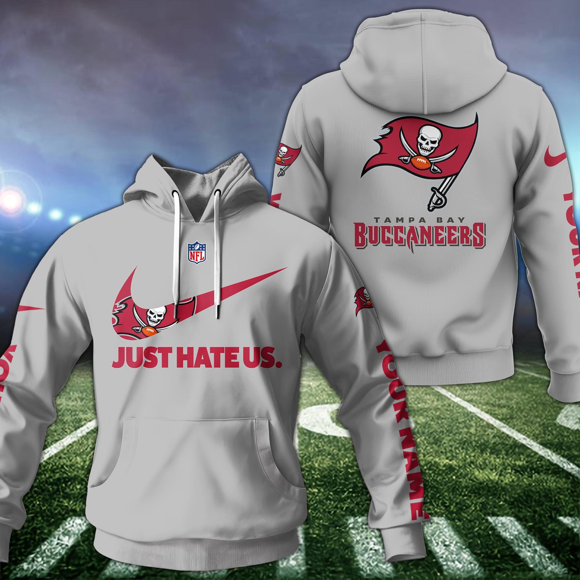 Tampa Bay Buccaneers Hoodie Custom Name And Choose Color, Sport Team Hoodie For Fans ETRG-1225126