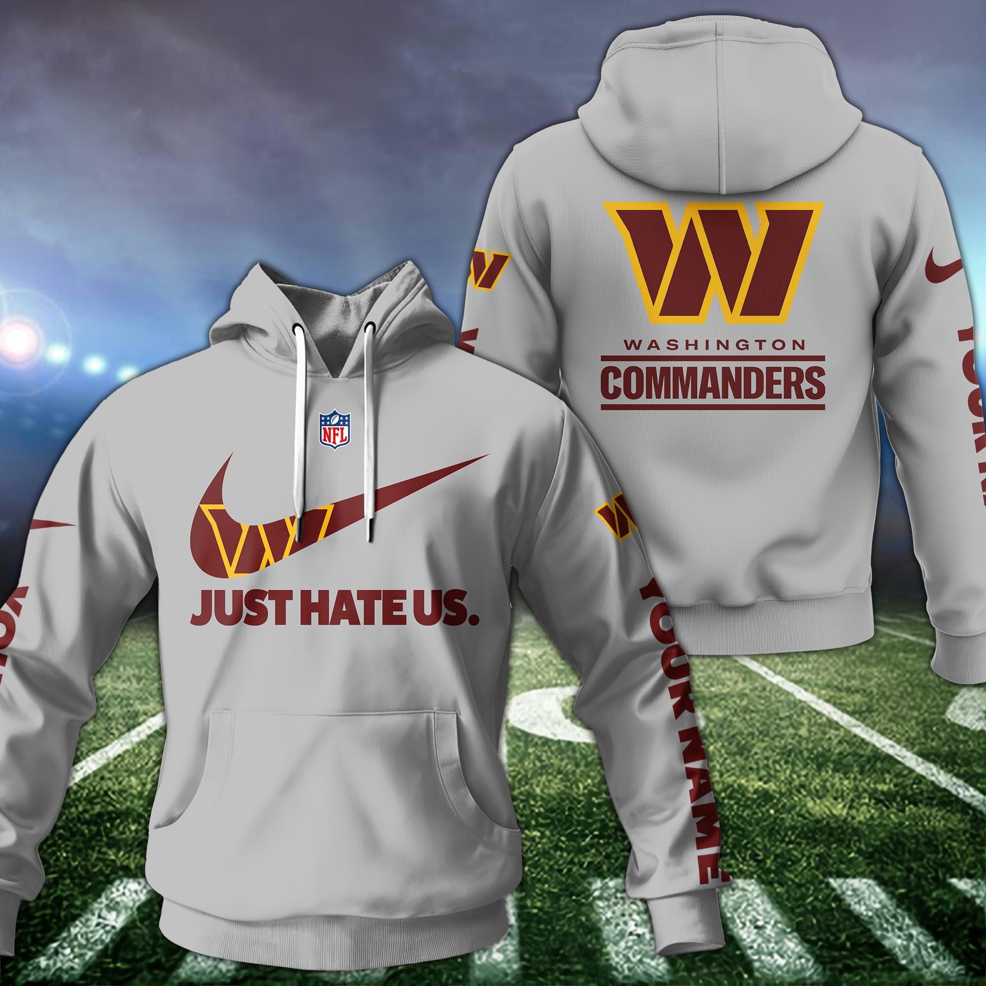 Washington Commanders Hoodie Custom Name And Choose Color, Sport Team Hoodie For Fans ETRG-1225126