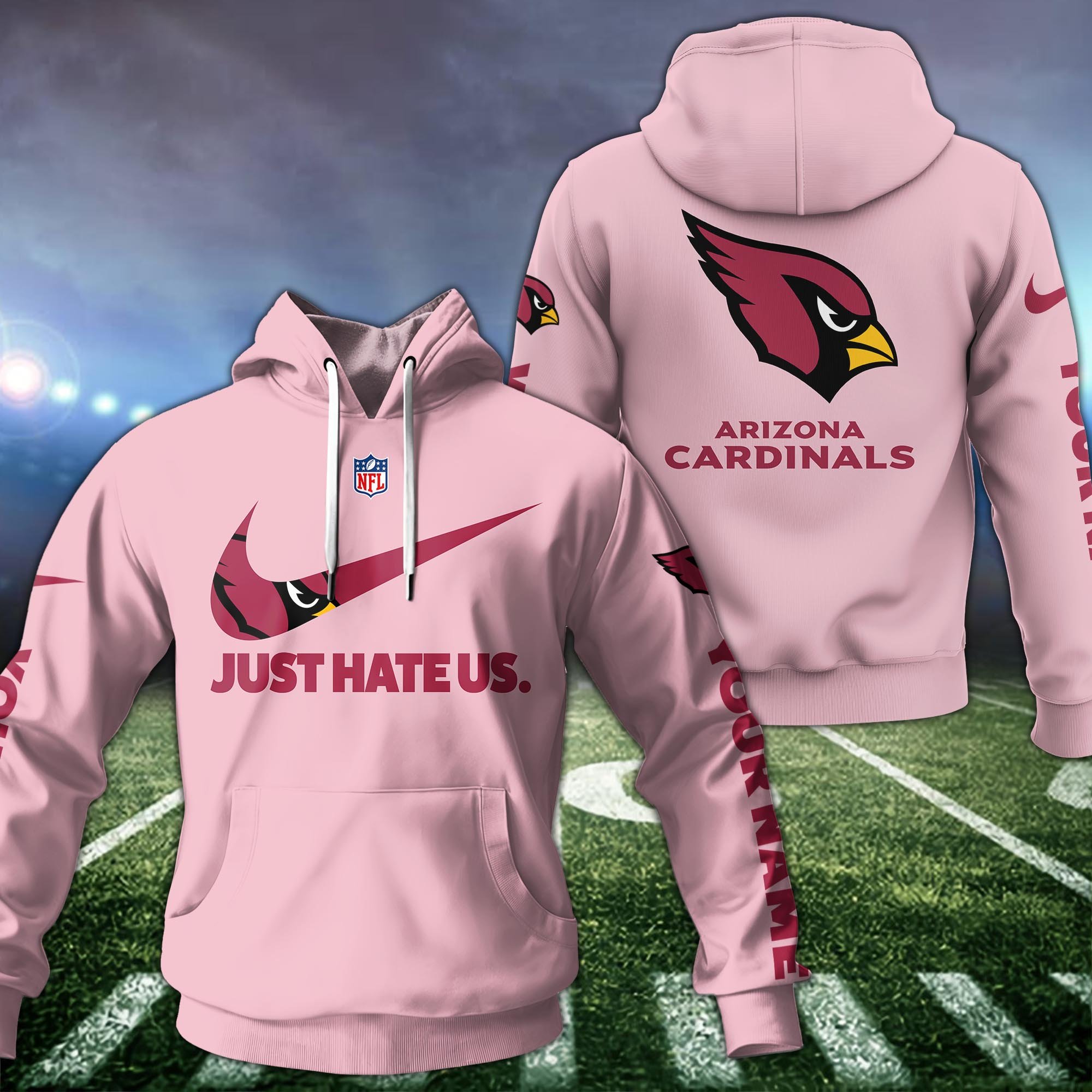 Alternative view of Arizona Cardinals Team Hoodie Custom Name And Choose Color, Sport Hoodie, Sport Gifts ETRG-1225137