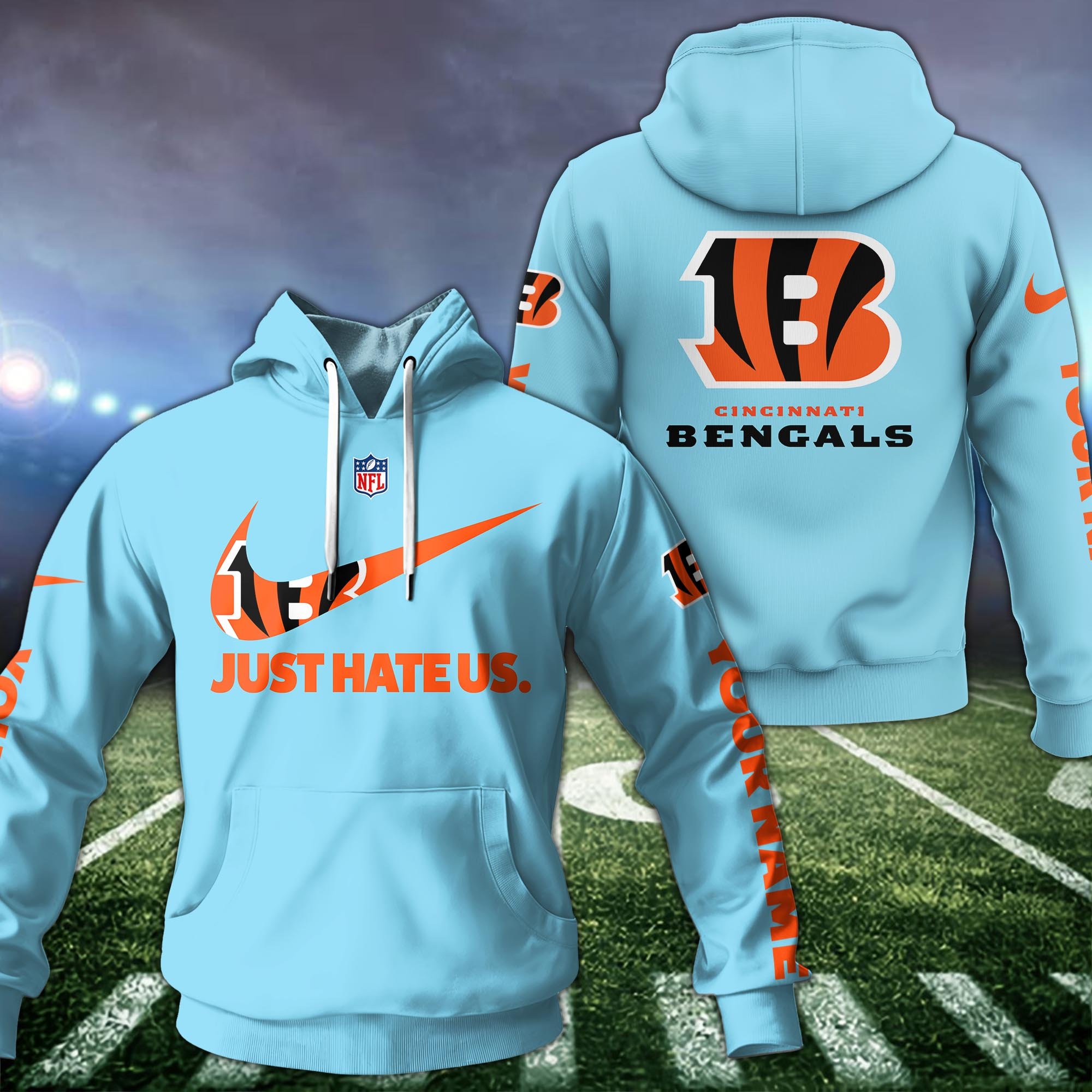 Cincinnati Bengals Team Hoodie Custom Name And Choose Color, Sport Hoodie, Sport Gifts ETRG-1225137