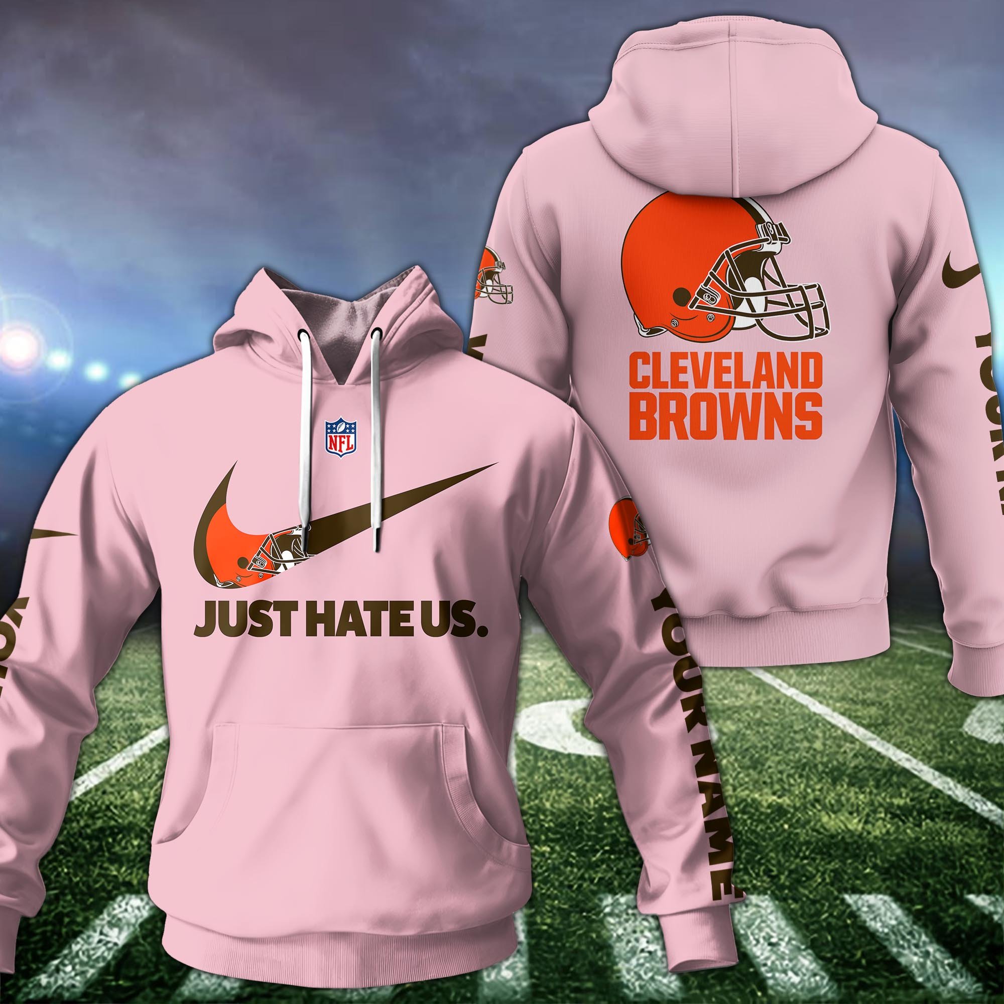 Alternative view of Cleveland Browns Team Hoodie Custom Name And Choose Color, Sport Hoodie, Sport Gifts ETRG-1225137