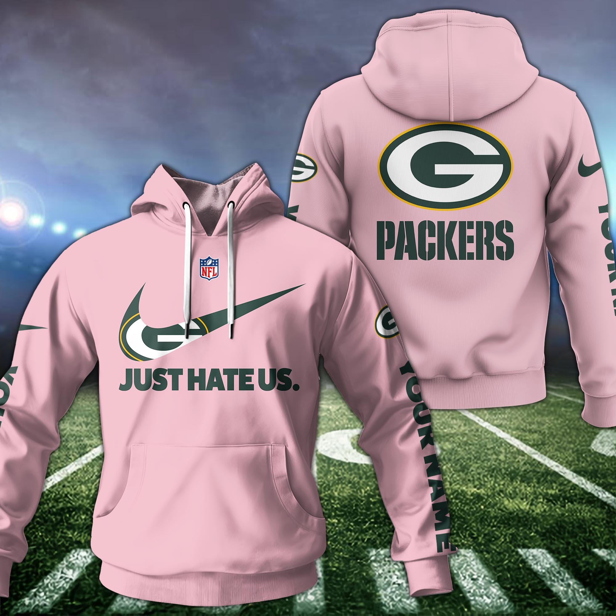Alternative view of Green Bay Packers Team Hoodie Custom Name And Choose Color, Sport Hoodie, Sport Gifts ETRG-1225137