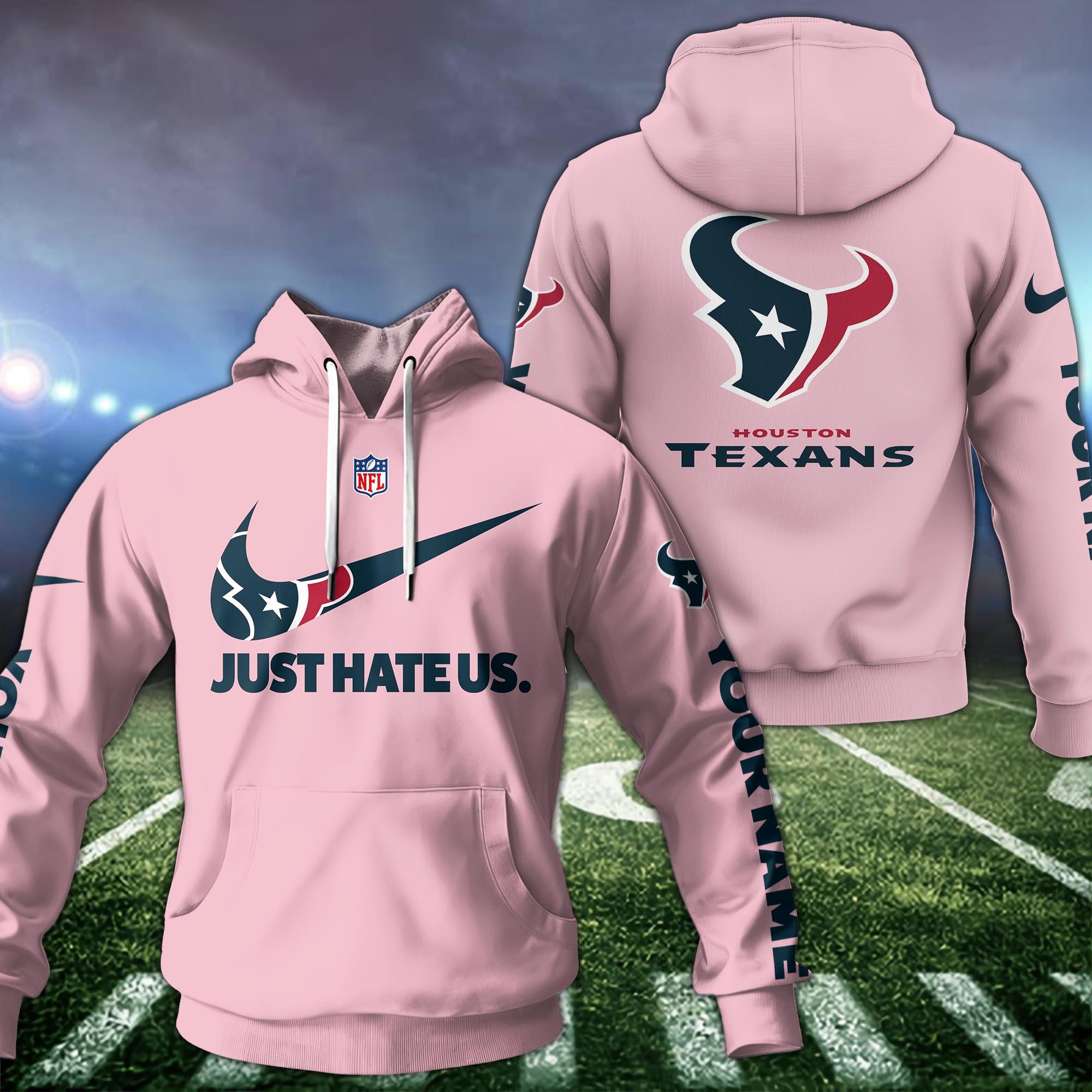 Alternative view of Houston Texans Team Hoodie Custom Name And Choose Color, Sport Hoodie, Sport Gifts ETRG-1225137