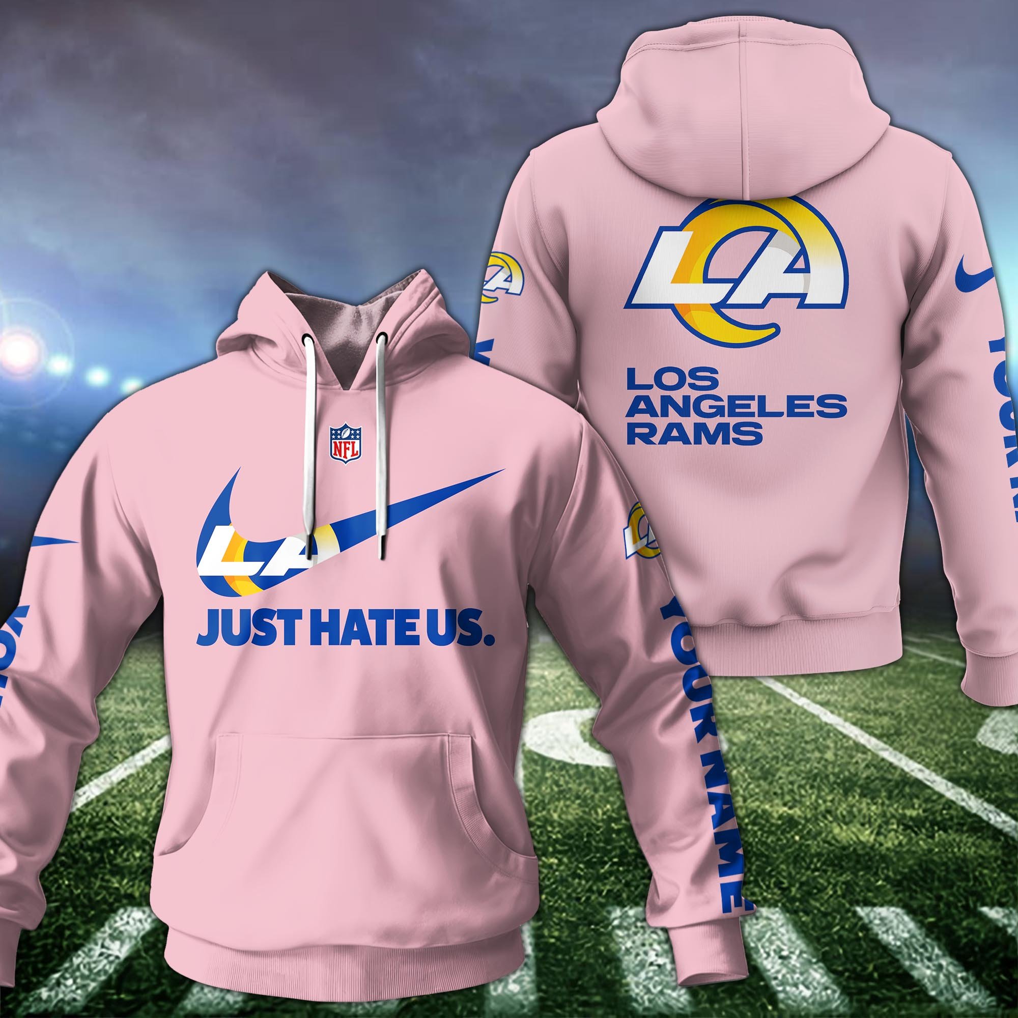Alternative view of Los Angeles Rams Team Hoodie Custom Name And Choose Color, Sport Hoodie, Sport Gifts ETRG-1225137