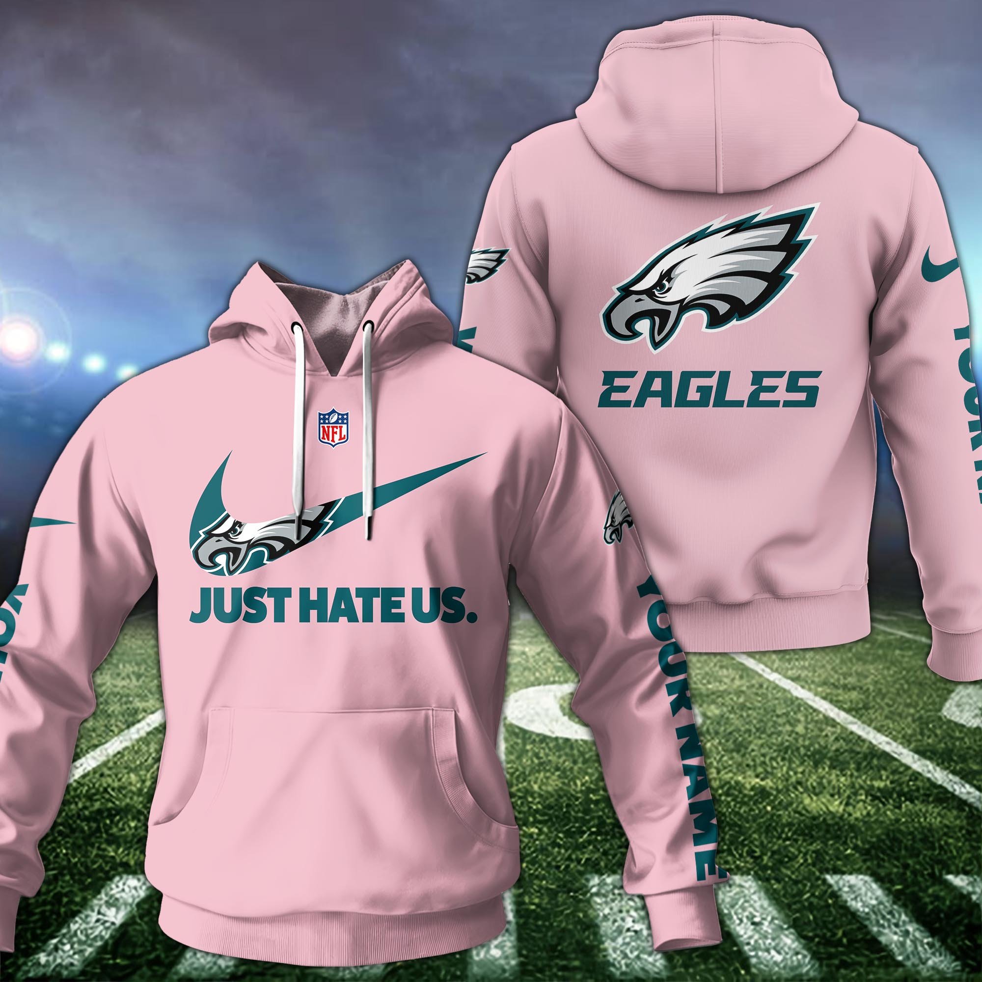 Alternative view of Philadelphia Eagles Team Hoodie Custom Name And Choose Color, Sport Hoodie, Sport Gifts ETRG-1225137