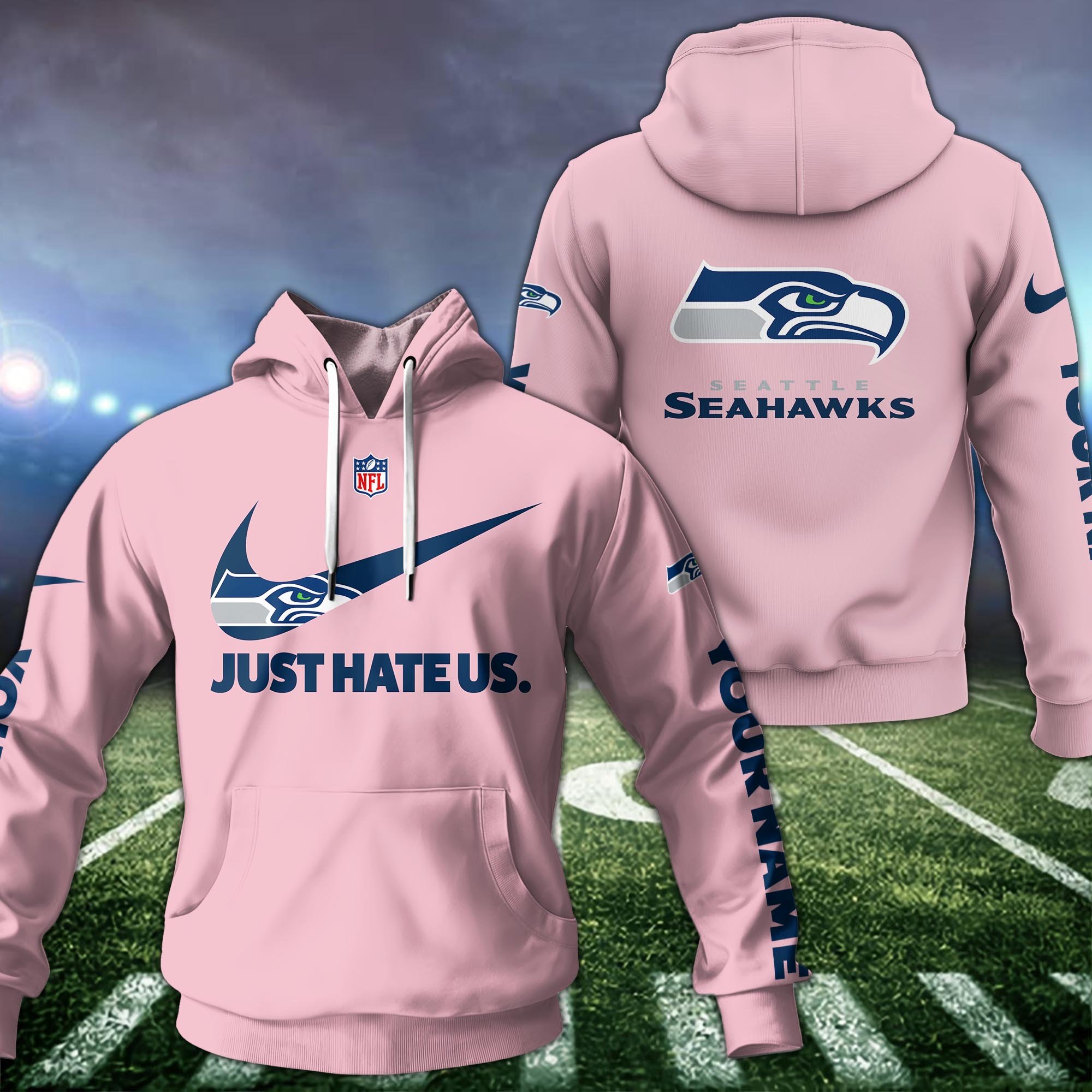 Alternative view of Seattle Seahawks Team Hoodie Custom Name And Choose Color, Sport Hoodie, Sport Gifts ETRG-1225137