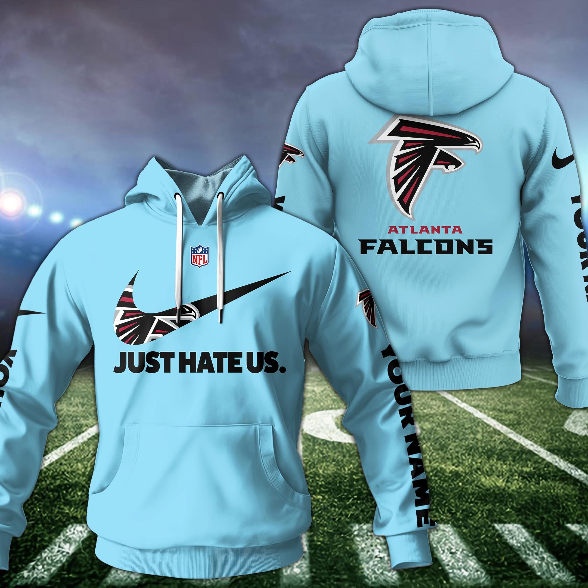 Alternative view of Atlanta Falcons Sport Hoodie Custom Your Name And Choose Color, Hoodie For Sport Lovers ETRG-1225138