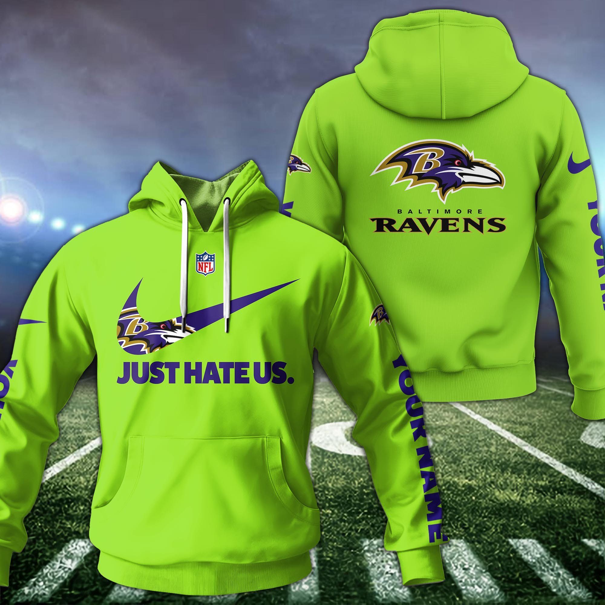 Baltimore Ravens Sport Hoodie Custom Your Name And Choose Color, Hoodie For Sport Lovers ETRG-1225138