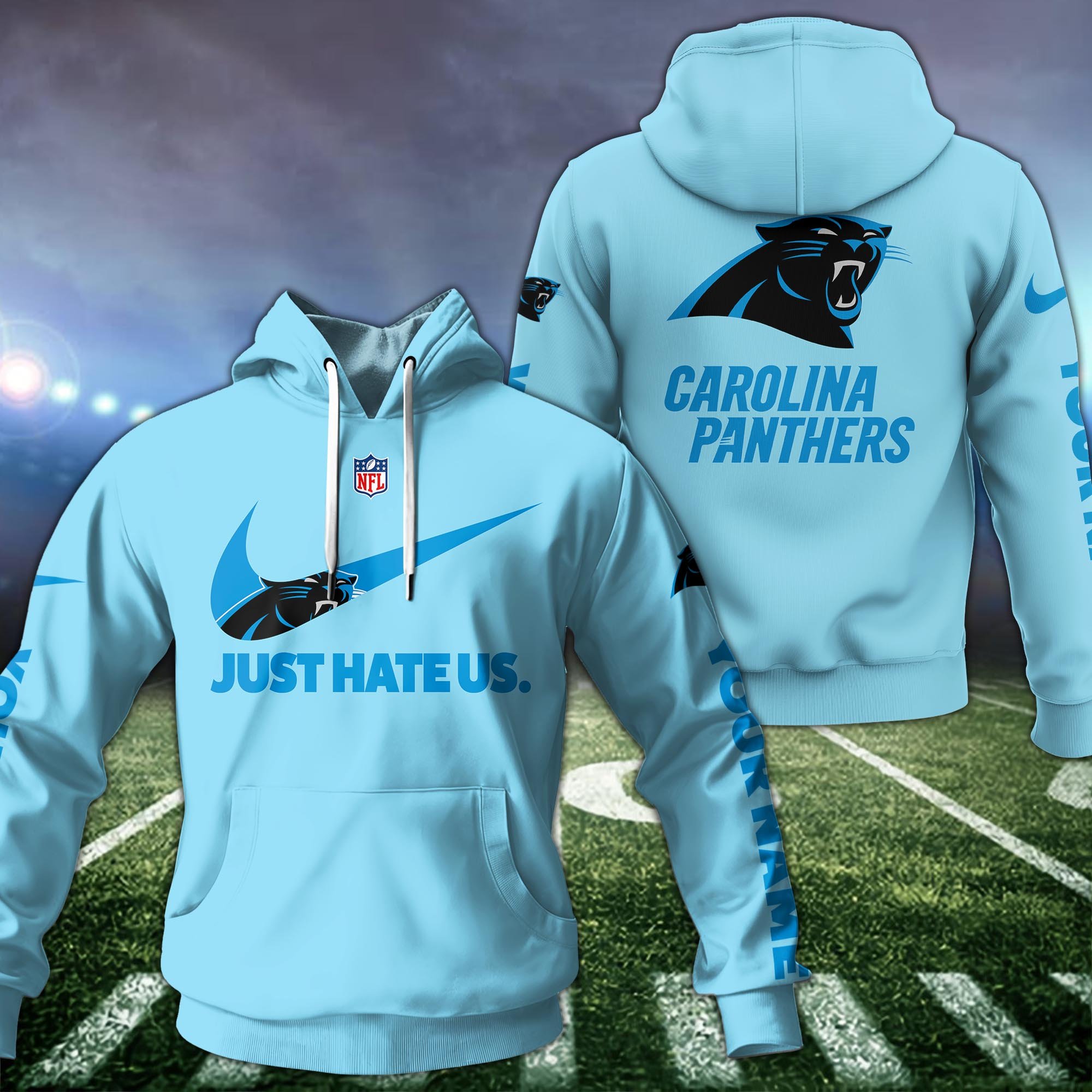 Alternative view of Carolina Panthers Sport Hoodie Custom Your Name And Choose Color, Hoodie For Sport Lovers ETRG-1225138