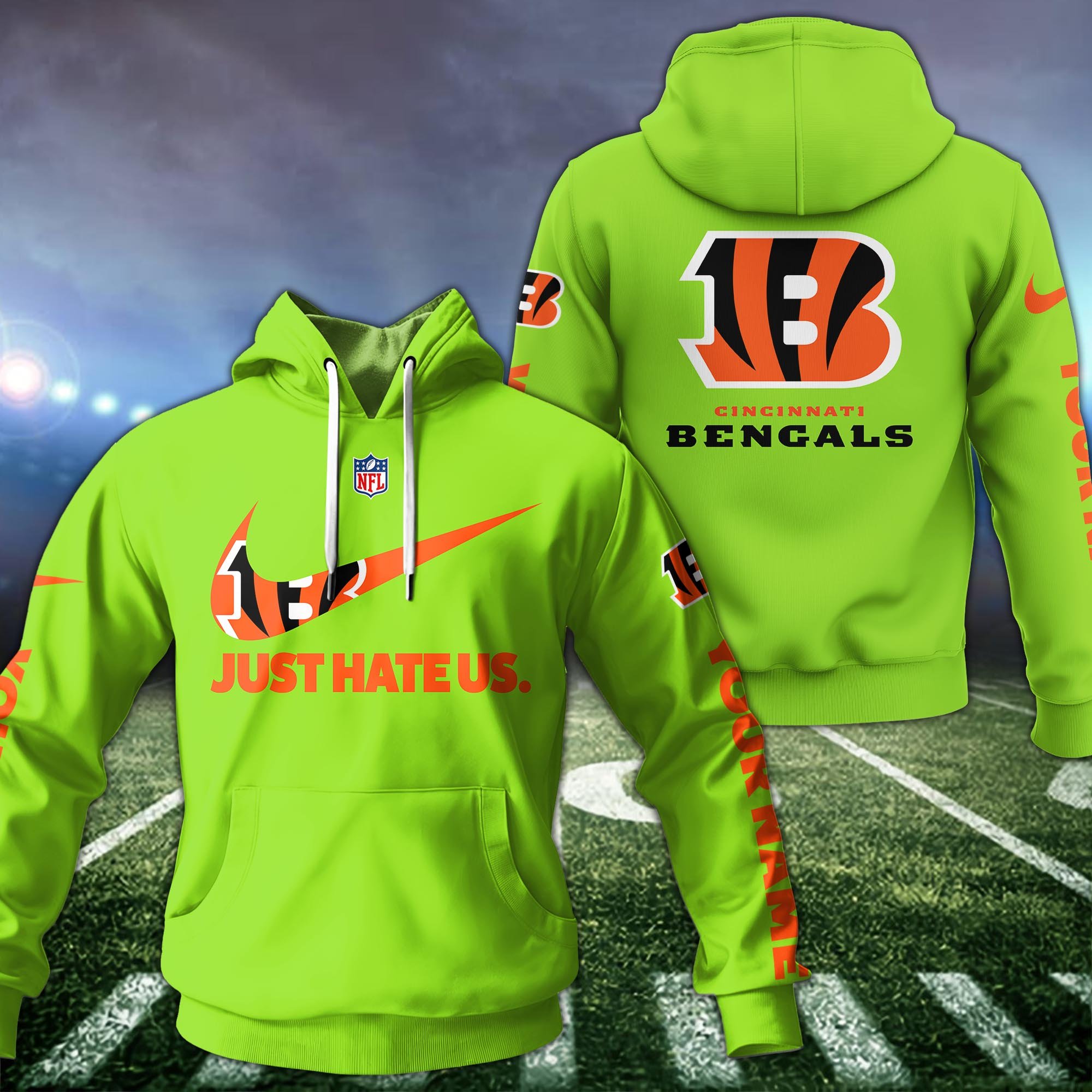 Cincinnati Bengals Sport Hoodie Custom Your Name And Choose Color, Hoodie For Sport Lovers ETRG-1225138