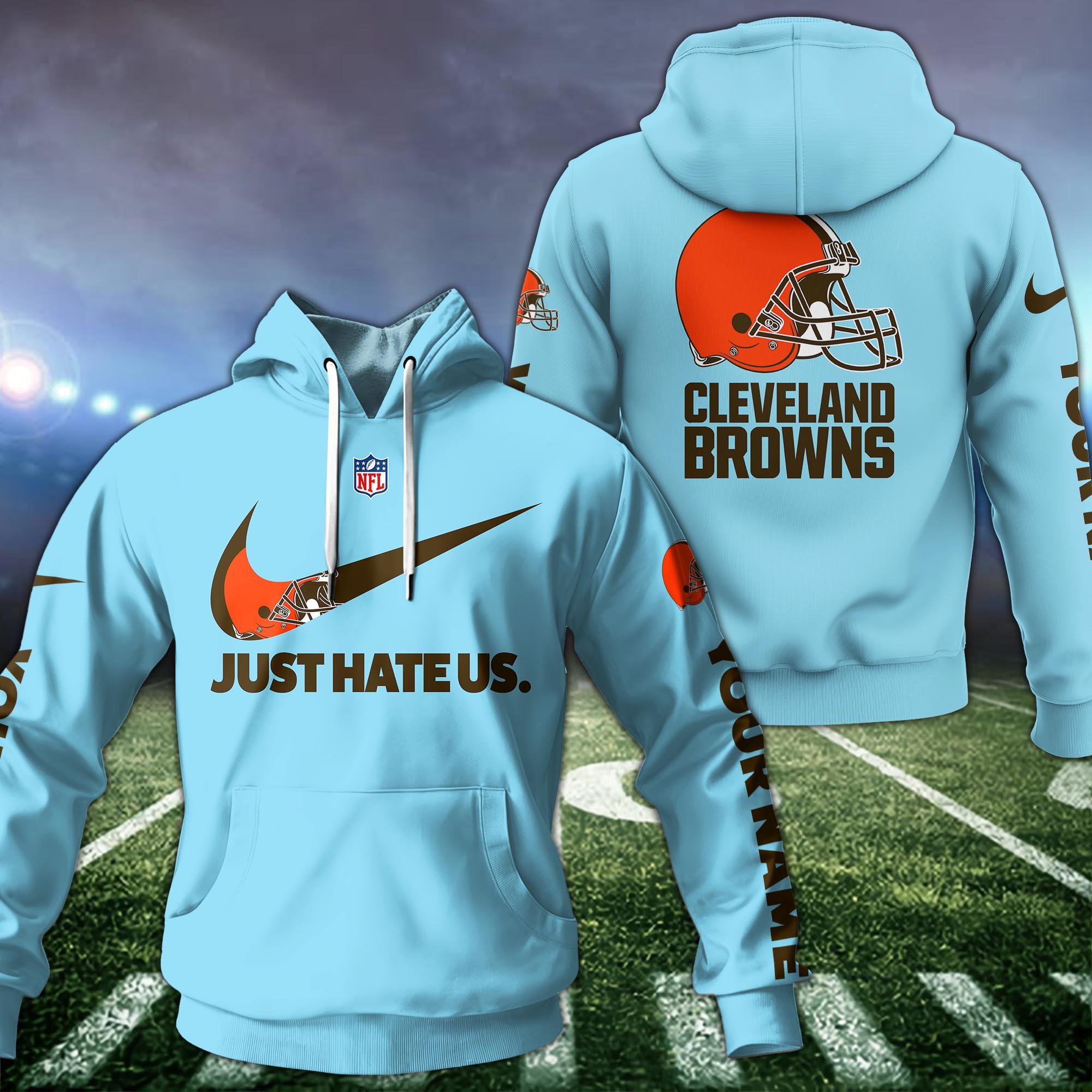 Alternative view of Cleveland Browns Sport Hoodie Custom Your Name And Choose Color, Hoodie For Sport Lovers ETRG-1225138