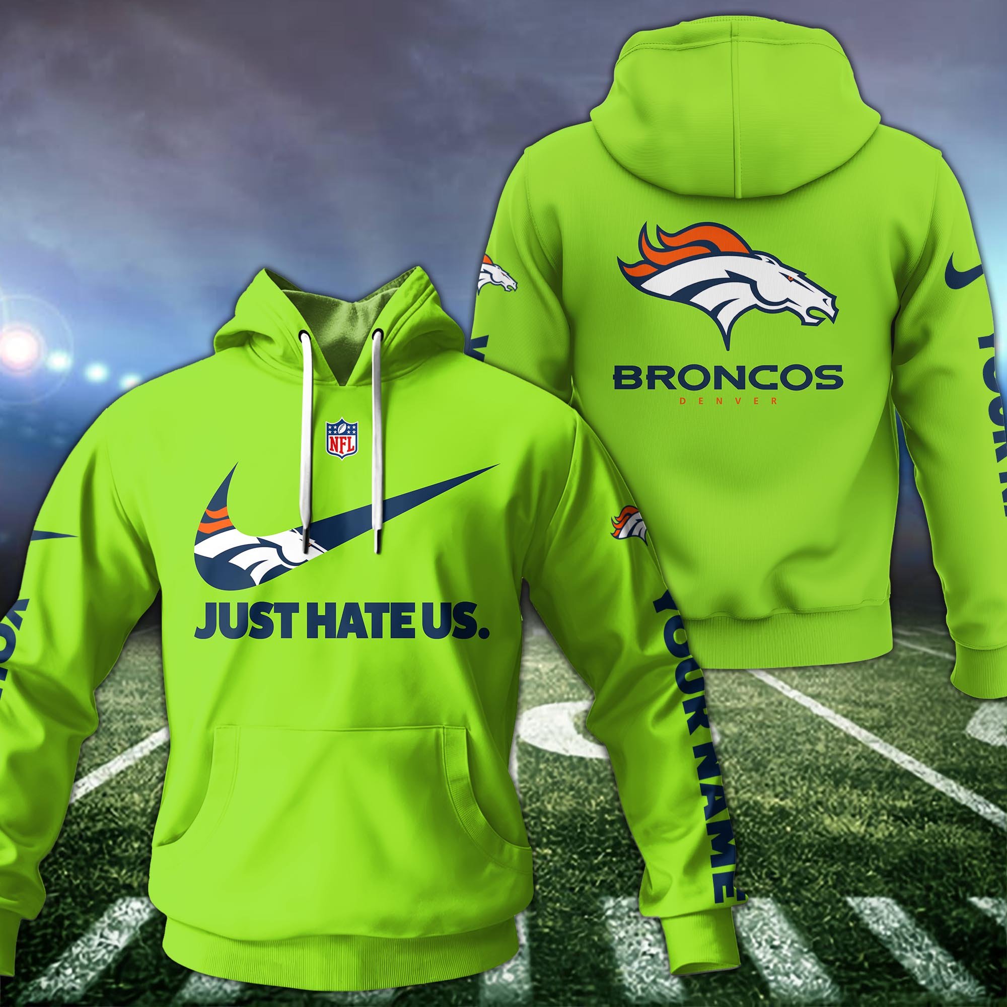 Denver Broncos Sport Hoodie Custom Your Name And Choose Color, Hoodie For Sport Lovers ETRG-1225138