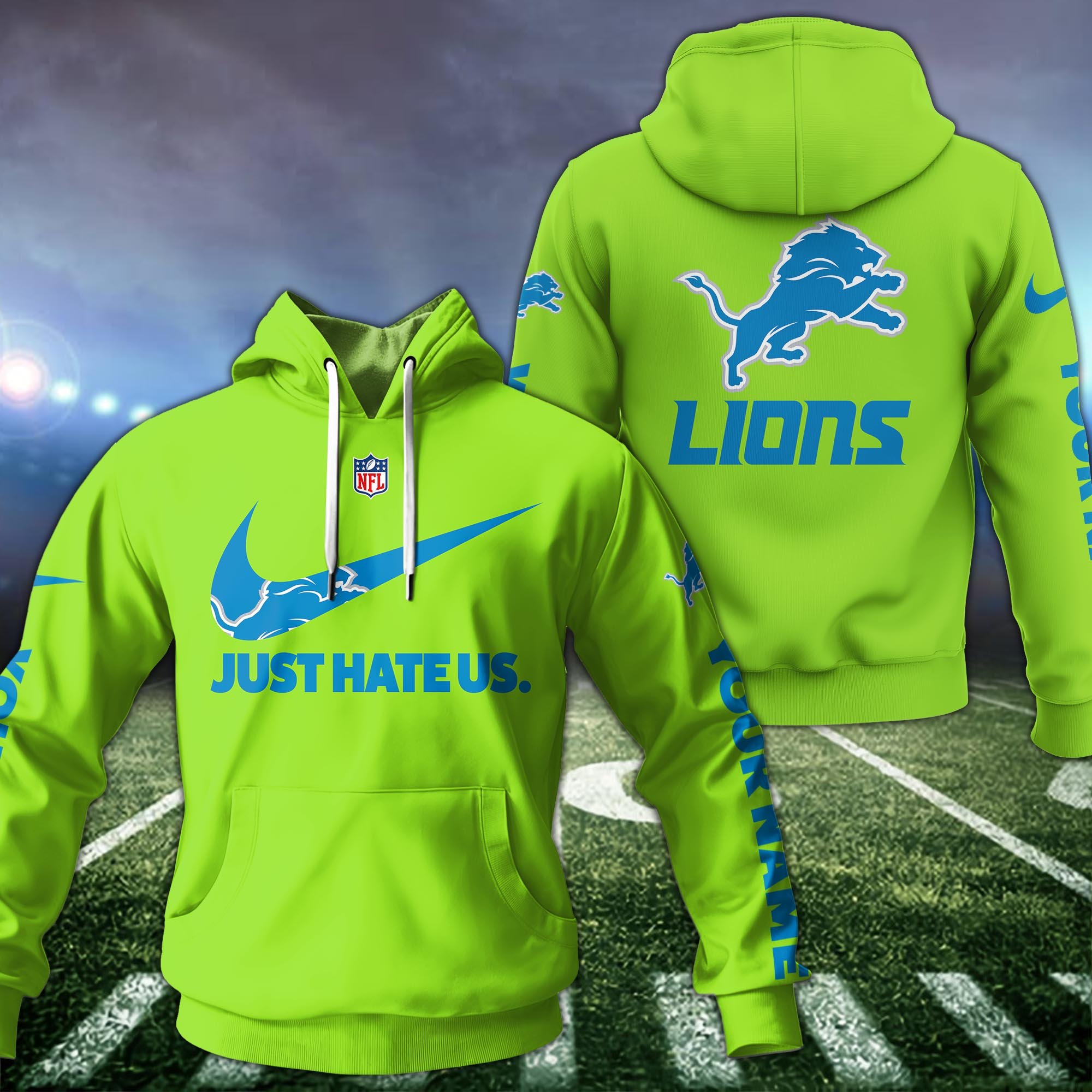 Detroit Lions Sport Hoodie Custom Your Name And Choose Color, Hoodie For Sport Lovers ETRG-1225138