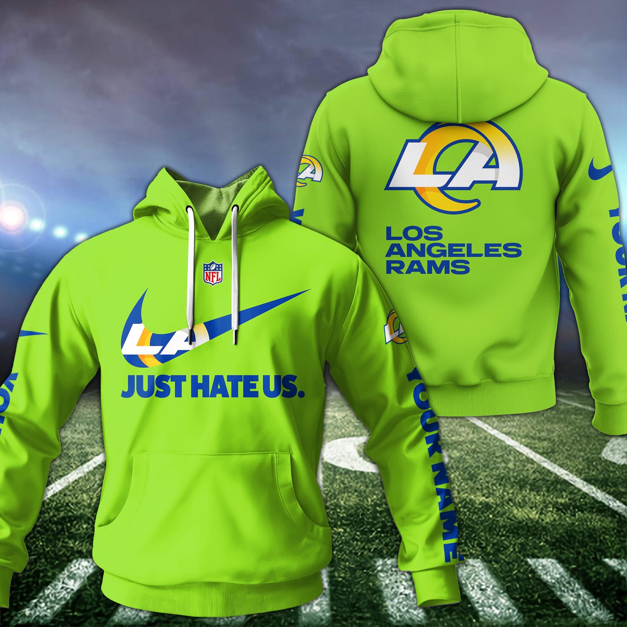 Los Angeles Rams Sport Hoodie Custom Your Name And Choose Color, Hoodie For Sport Lovers ETRG-1225138