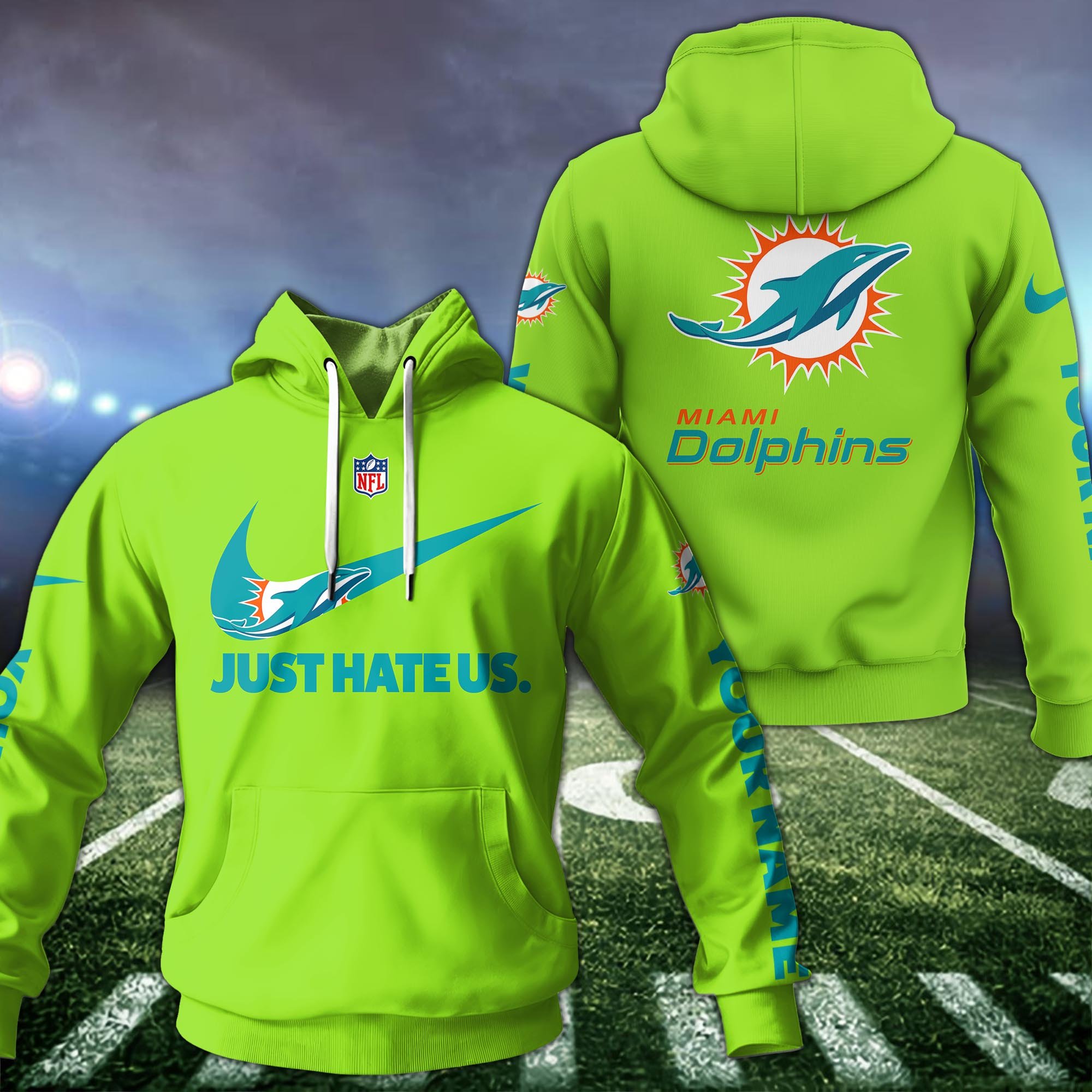 Miami Dolphins Sport Hoodie Custom Your Name And Choose Color, Hoodie For Sport Lovers ETRG-1225138