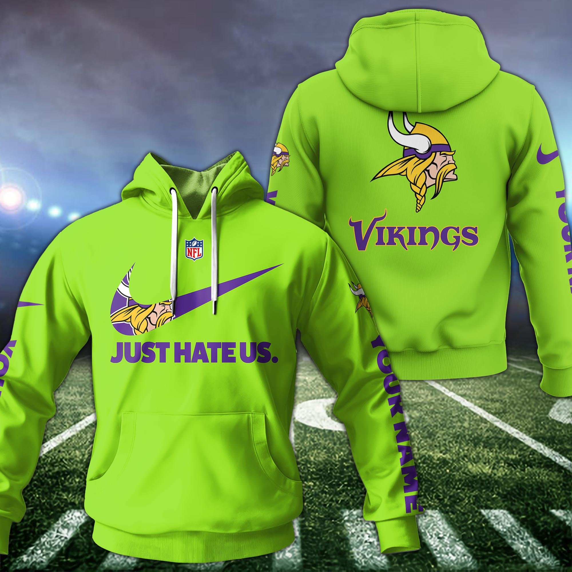 Minnesota Vikings Sport Hoodie Custom Your Name And Choose Color, Hoodie For Sport Lovers ETRG-1225138