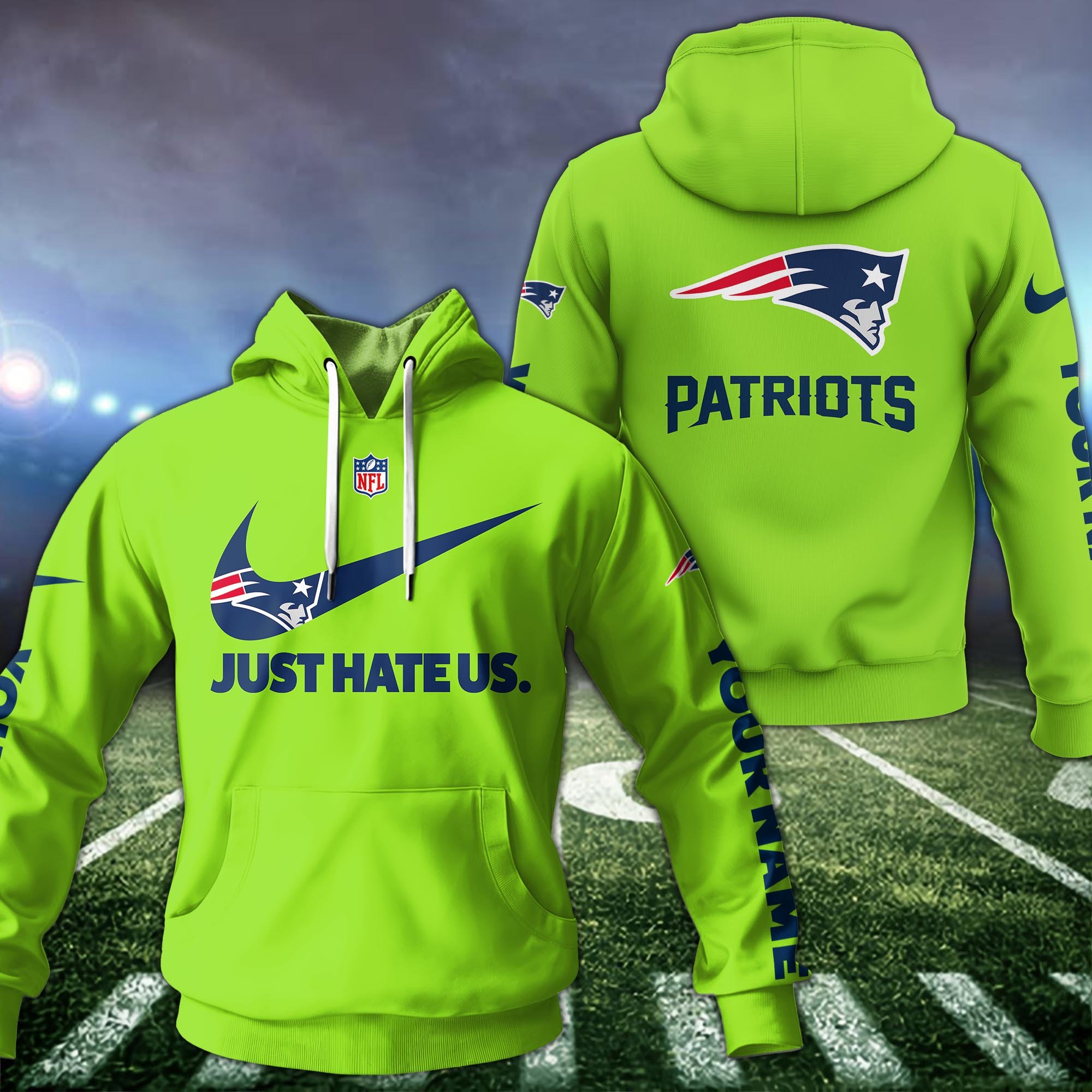 New England Patriots Sport Hoodie Custom Your Name And Choose Color, Hoodie For Sport Lovers ETRG-1225138