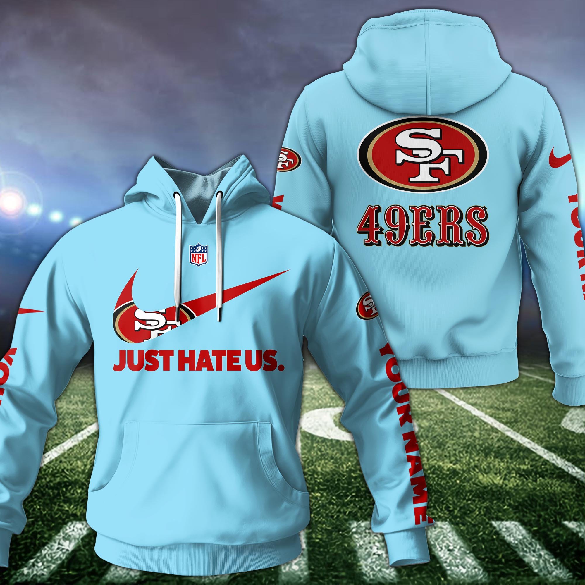 Alternative view of San Francisco 49ers Sport Hoodie Custom Your Name And Choose Color, Hoodie For Sport Lovers ETRG-1225138
