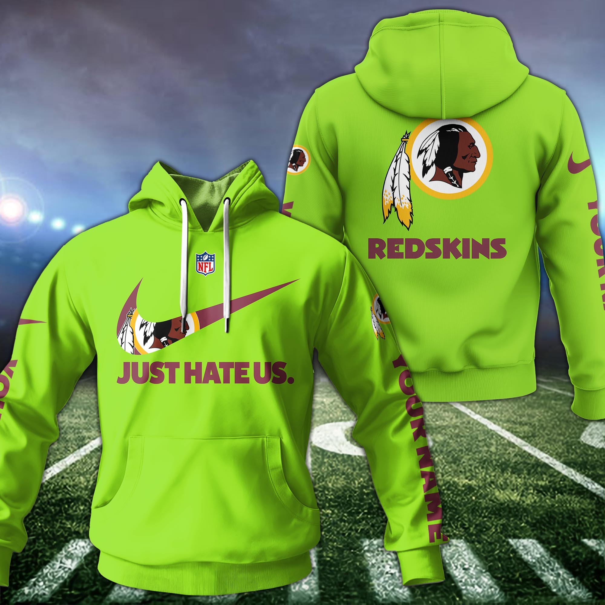 Washington Redskins Sport Hoodie Custom Your Name And Choose Color, Hoodie For Sport Lovers ETRG-1225138