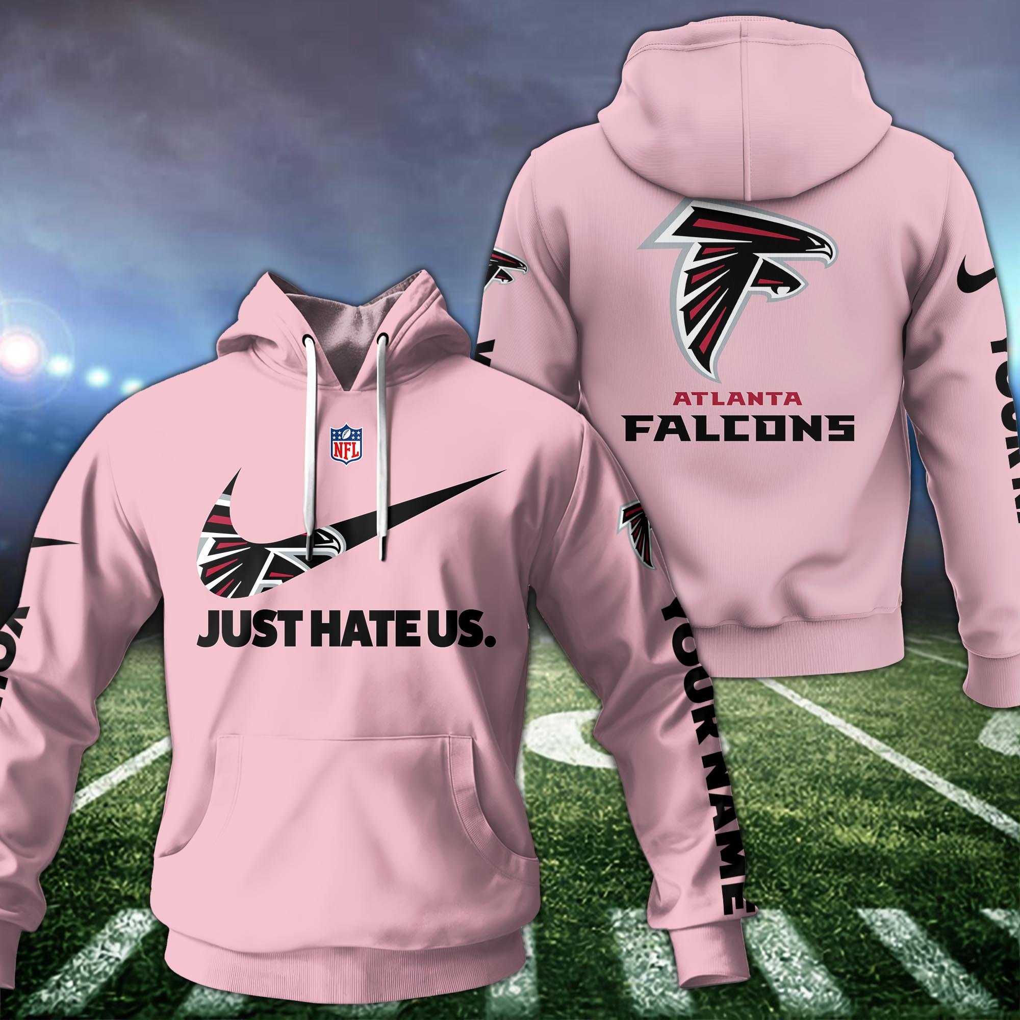 Atlanta Falcons Hoodie Custom Name And Choose Color, Hoodie For Sport Fans ETRG-1225136