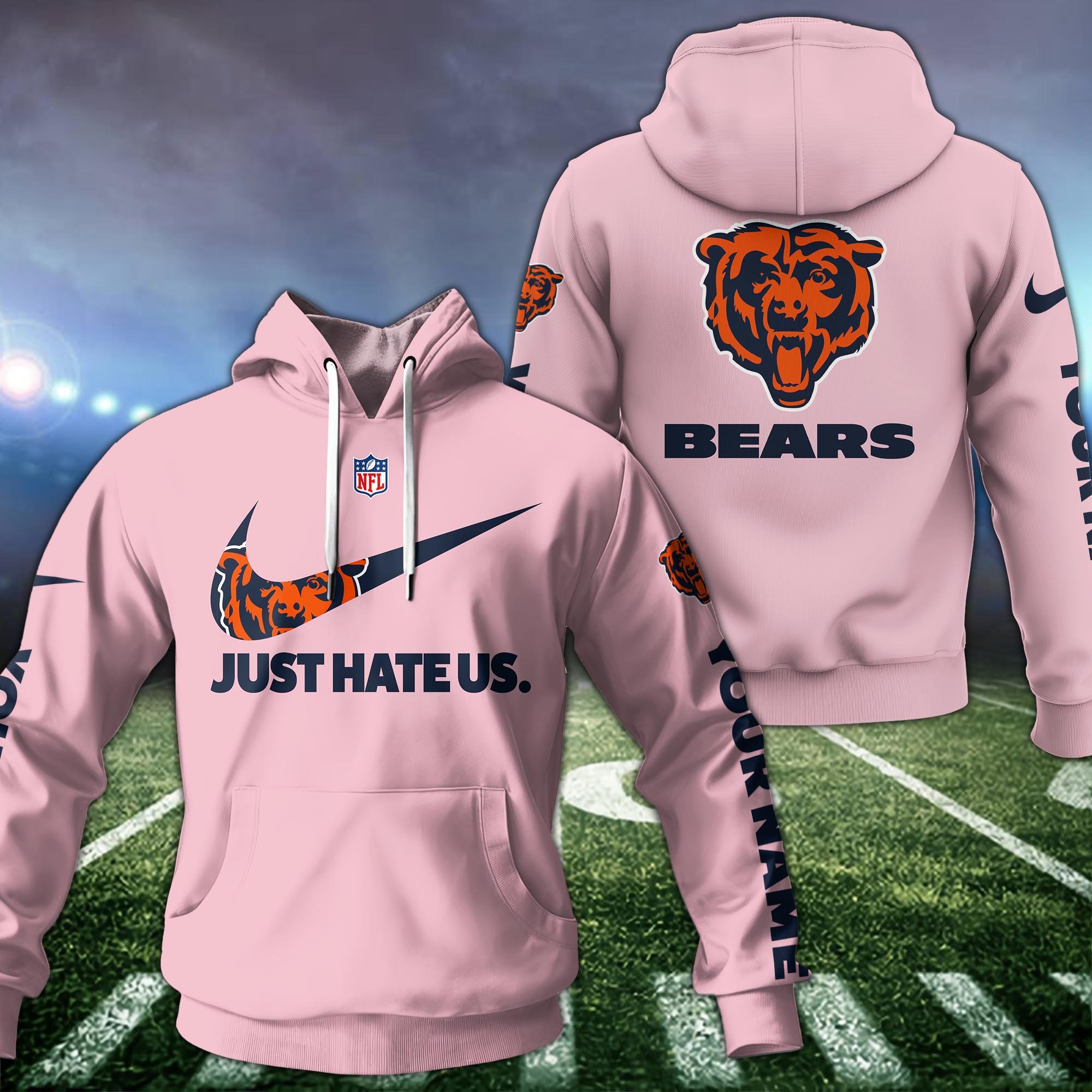 Chicago Bears Hoodie Custom Name And Choose Color, Hoodie For Sport Fans ETRG-1225136