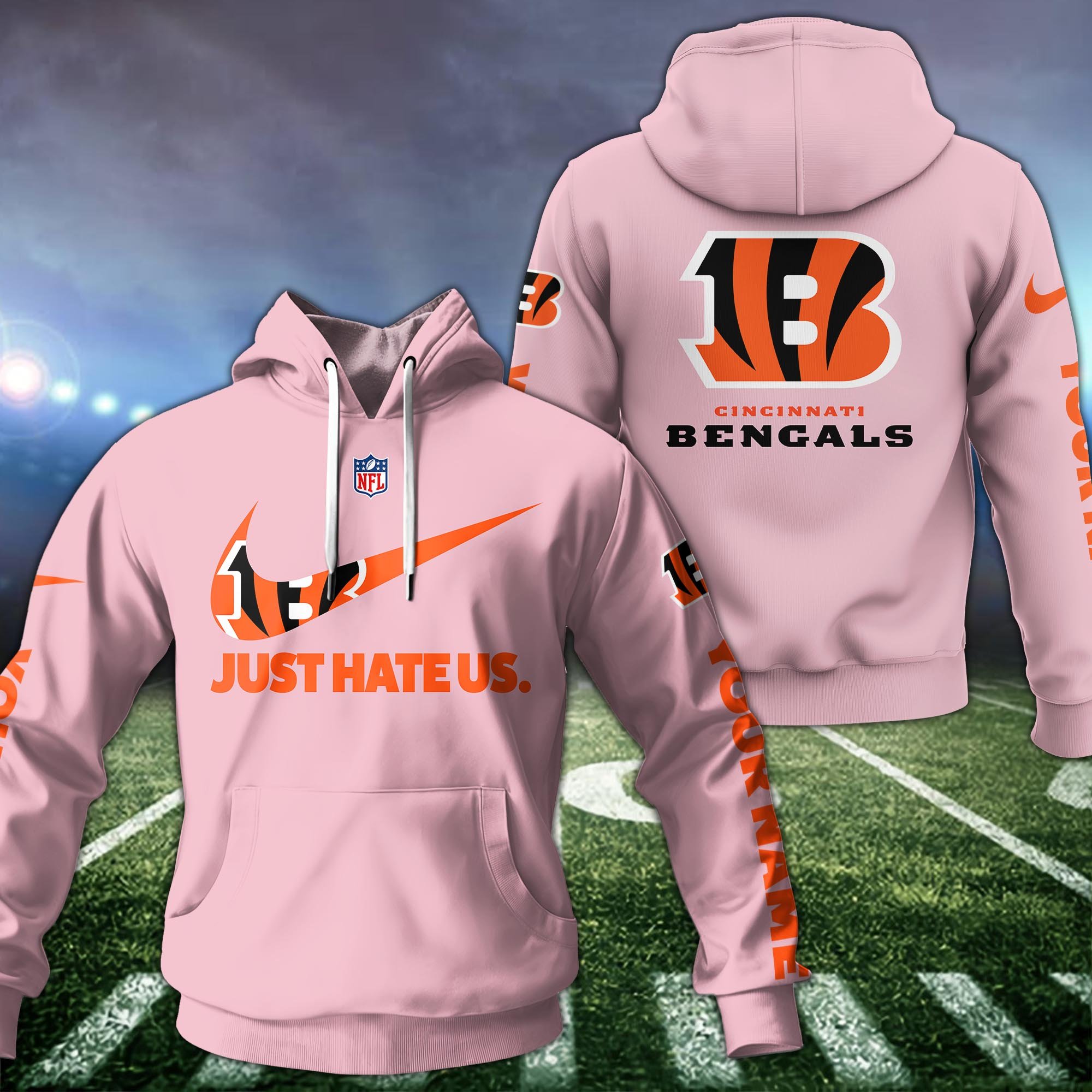 Cincinnati Bengals Hoodie Custom Name And Choose Color, Hoodie For Sport Fans ETRG-1225136