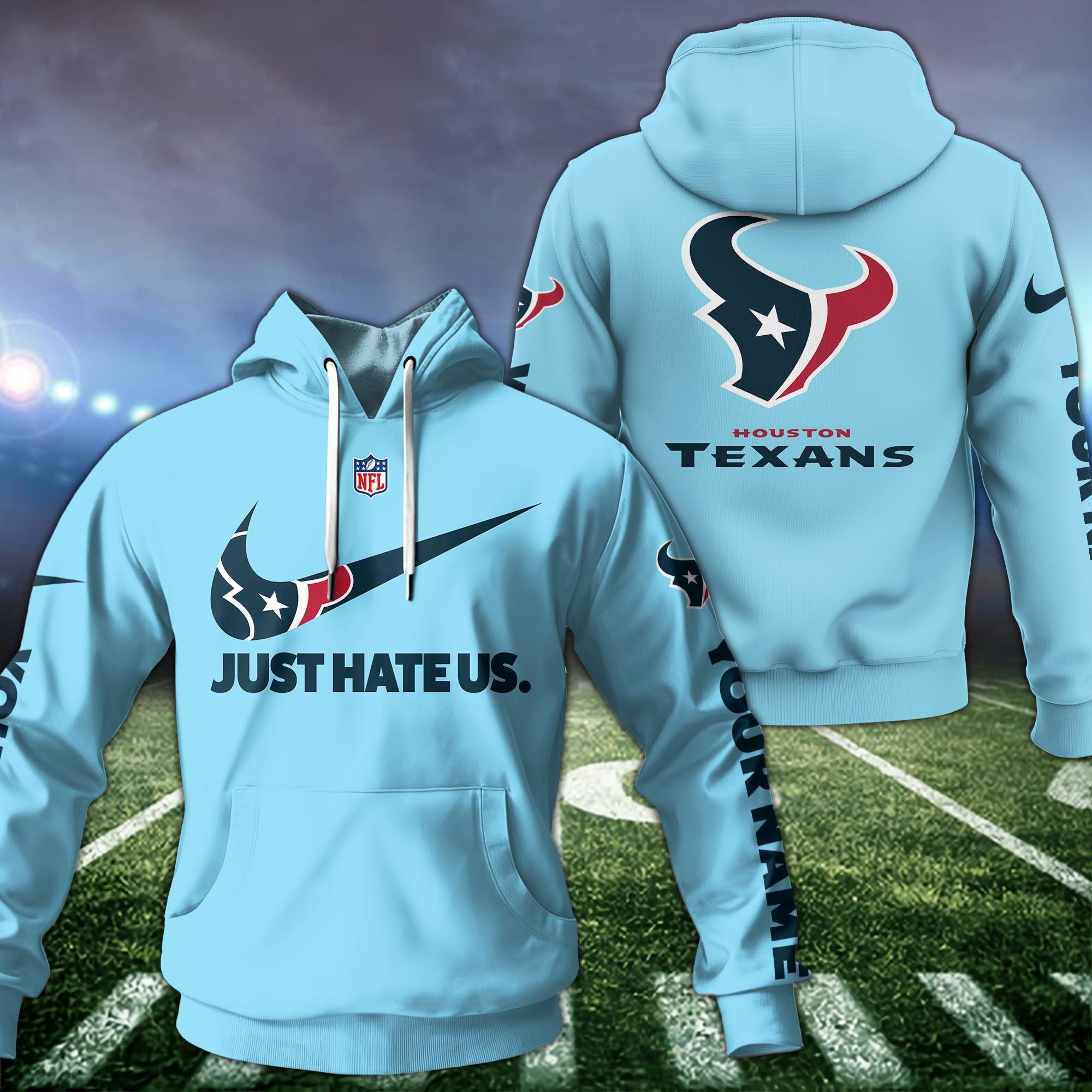 Alternative view of Houston Texans Hoodie Custom Name And Choose Color, Hoodie For Sport Fans ETRG-1225136