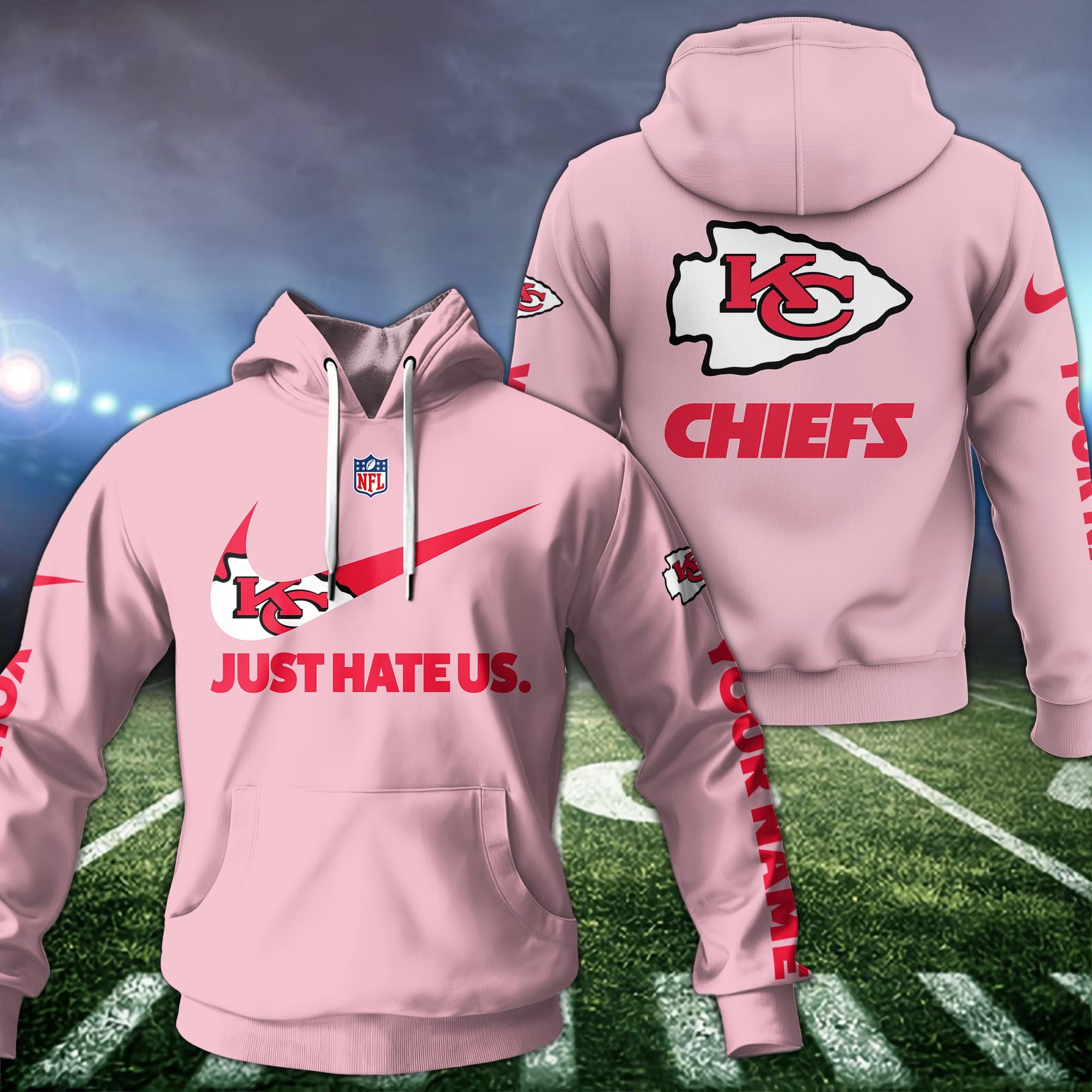 Kansas City Chiefs Hoodie Custom Name And Choose Color, Hoodie For Sport Fans ETRG-1225136